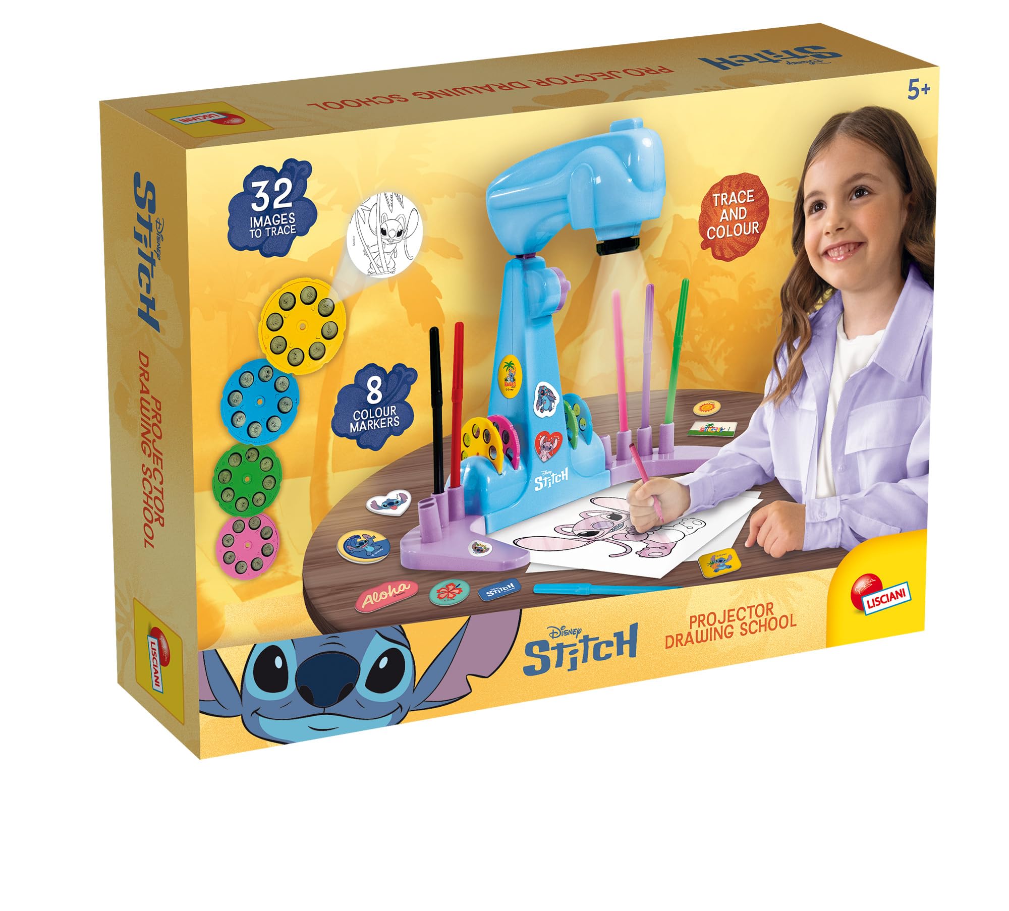 Lisciani DISNEY STITCH Projector Drawing School for Kids 5 Years and Up