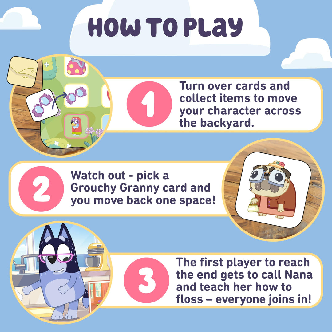 Orchard Toys Official Bluey Grannies Matching and Memory Game for children age 3