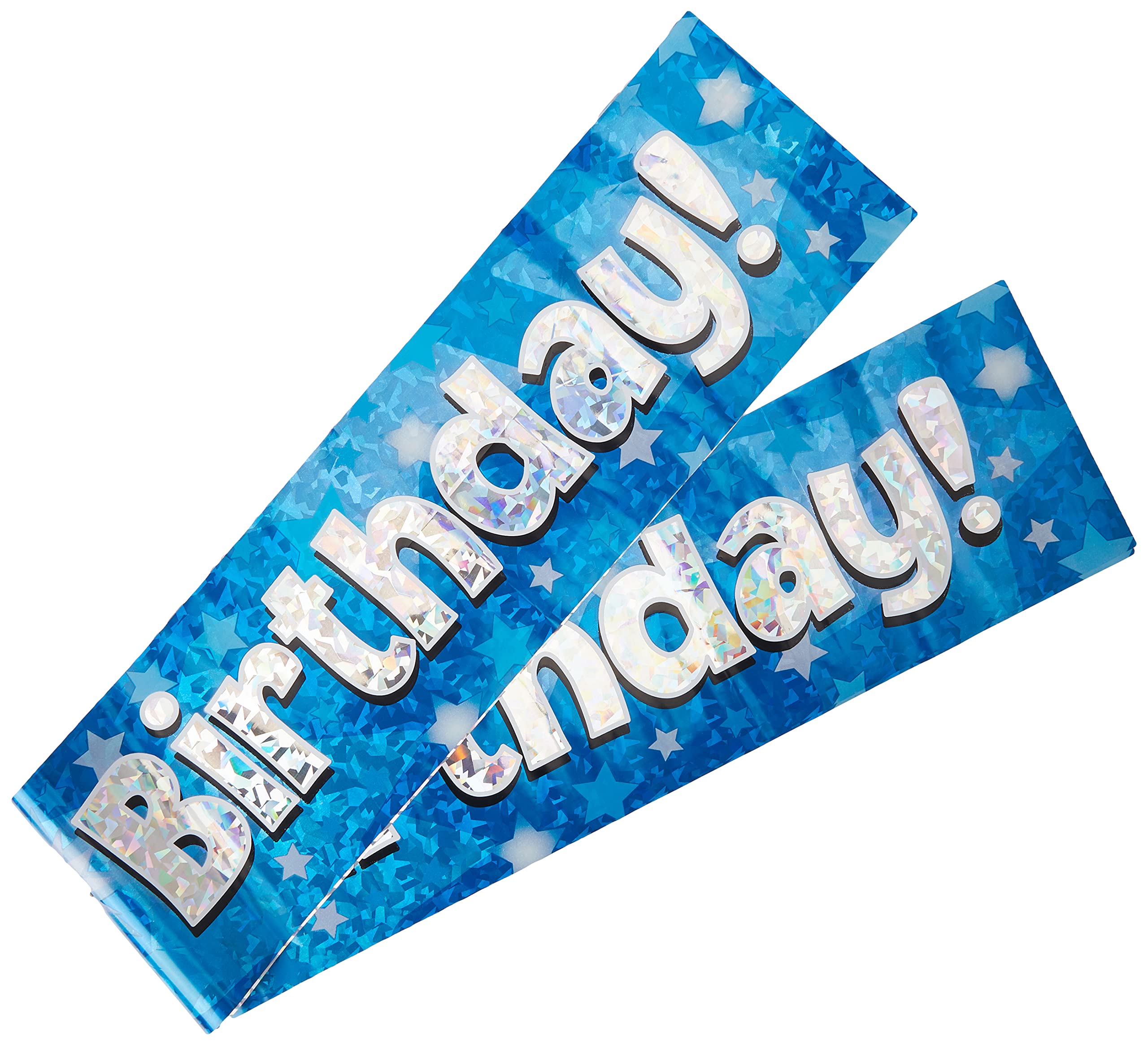 OakTree 13th Sparkling Fizz Birthday Banner - 9ft Blue Holographic | Lightweight 2