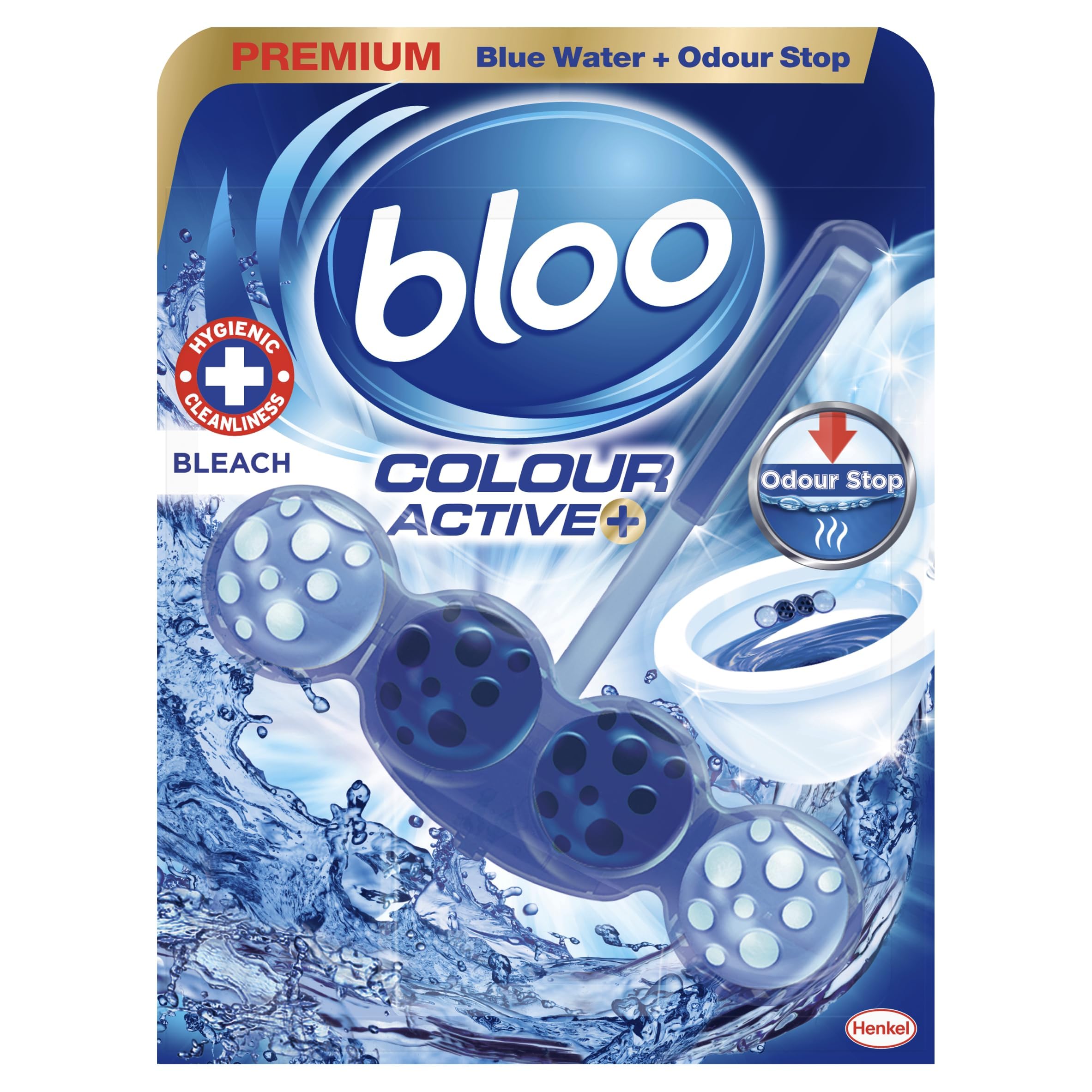 Bloo Colour Active Toilet Rim Block - Bleach Scent, Anti-Limescale, 50g