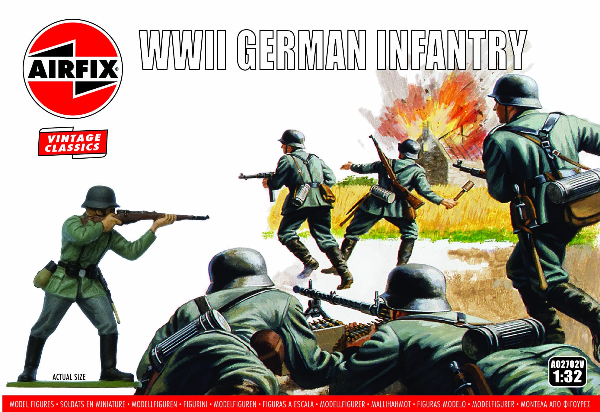 Airfix WWII German Infantry Figures Set - 14-Piece Model Building Kit for Dioramas, Age 8+ 5
