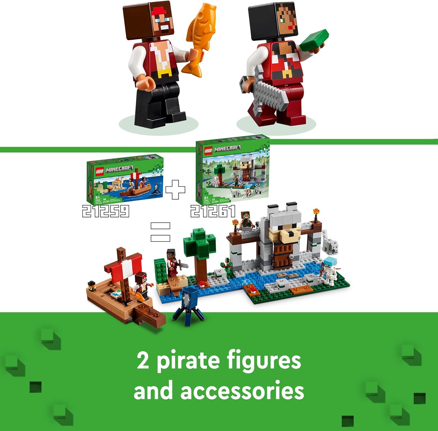 LEGO Minecraft The Wolf Stronghold Fortress Set - Building Toy for Ages 8+ 9