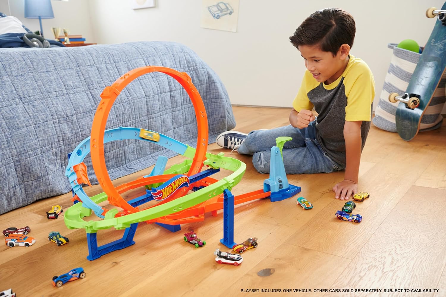 Hot Wheels Action Loop Cyclone Challenge Track Set - 2-in-1 Racing Playset for Kids 4+ 5
