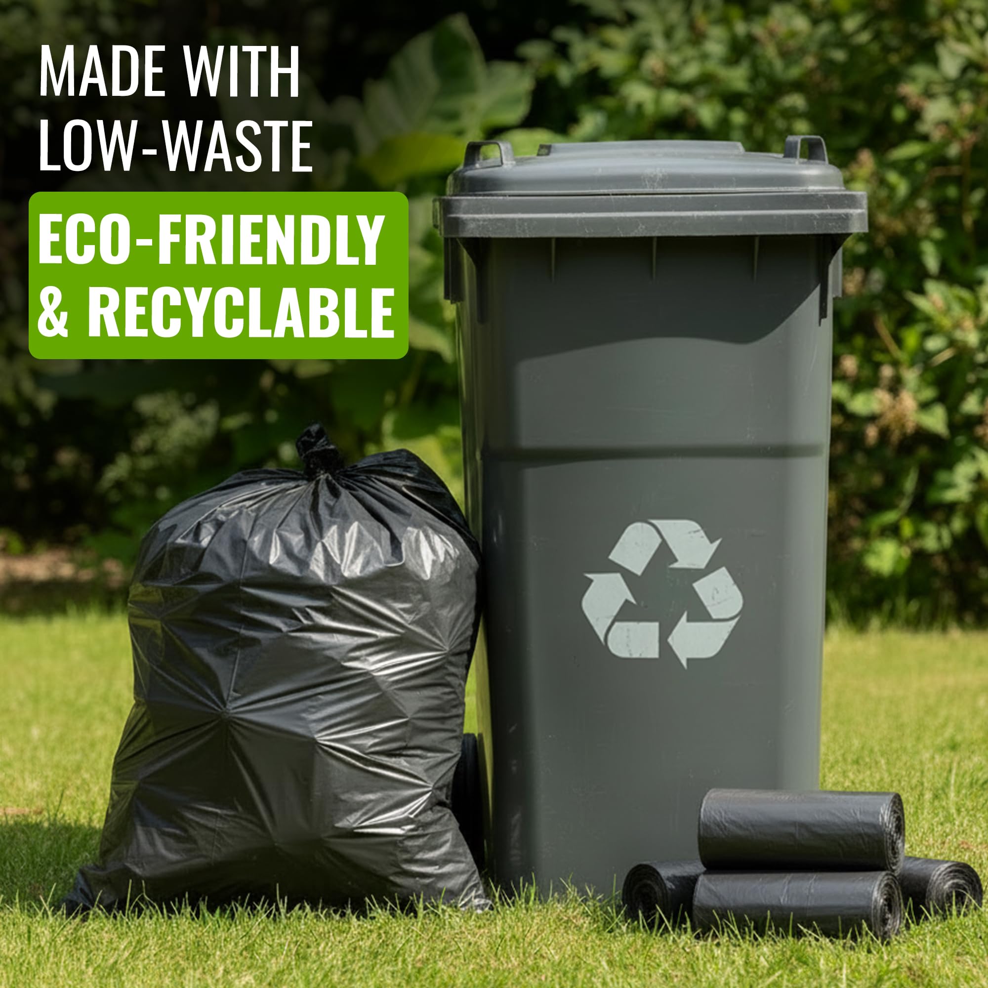 EcoBag 50 Pack Everyday Refuse Sacks - 100L Capacity | Heavy Duty & Leak Resistant 6