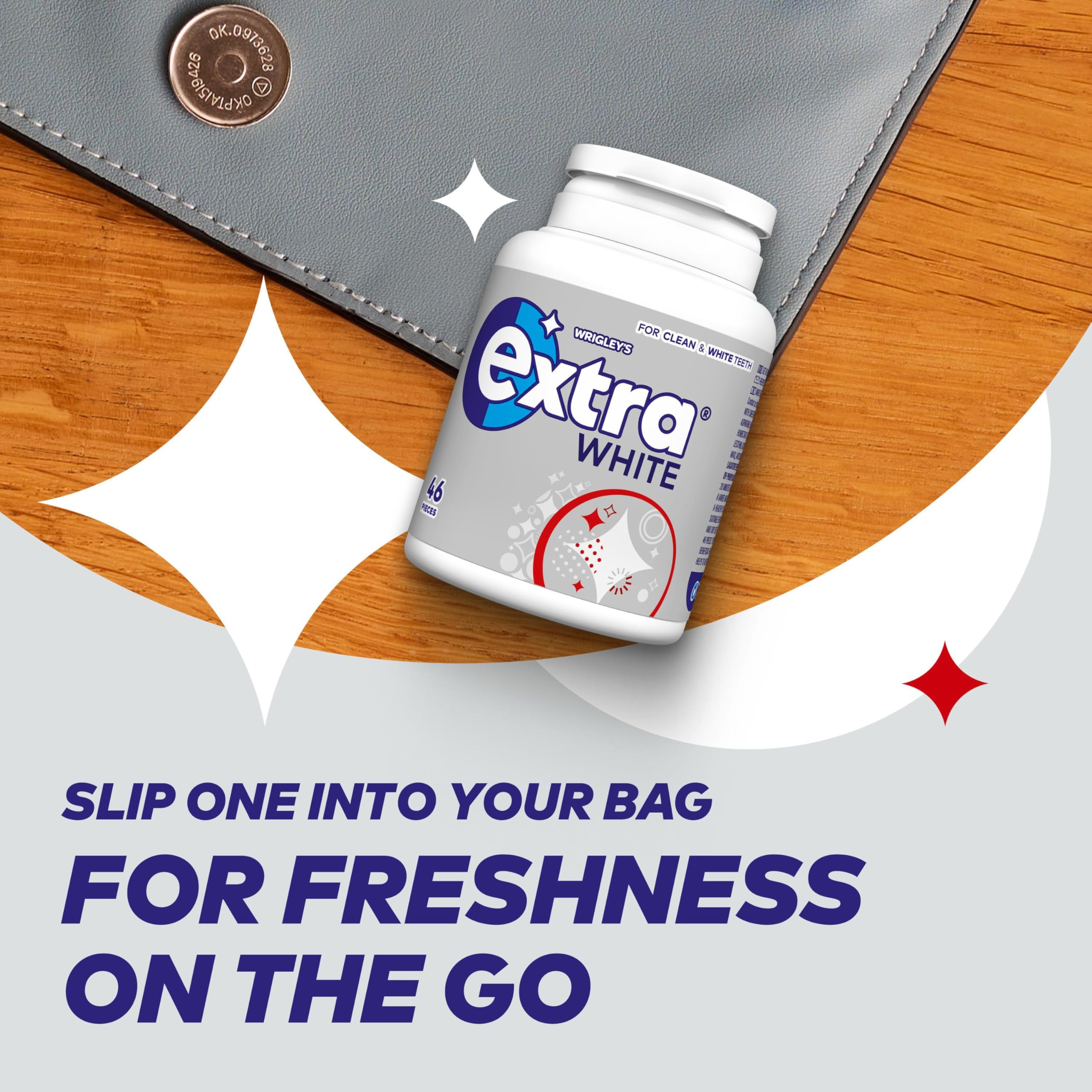 Extra - White Chewing Gum Sugar Free with Xylitol, Classic Mint Flavor, 6 Bottles (276 Pieces) 8