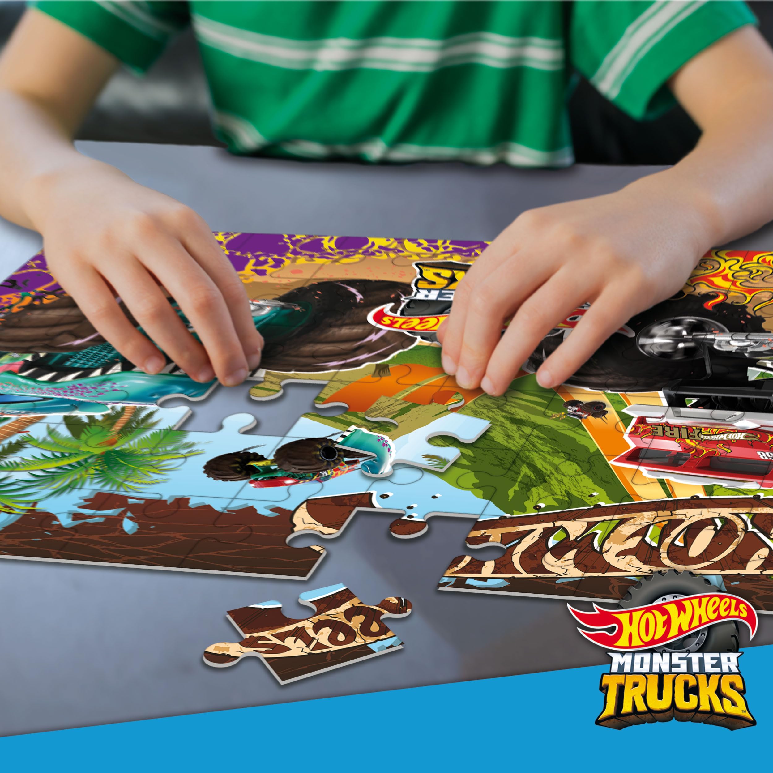 Lisciani Hot Wheels Monster Truck Puzzle - 60 Pieces | Ages 4+ | 35x50cm 3