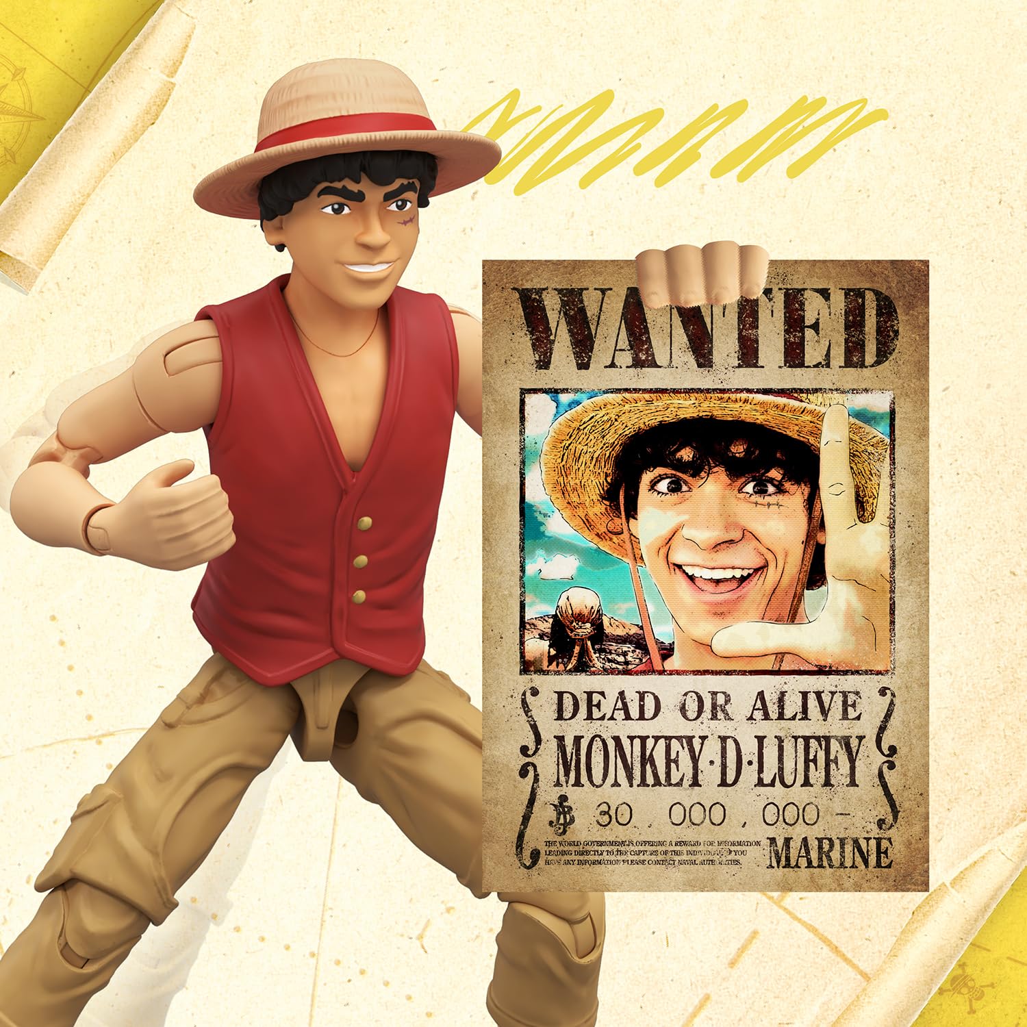 One Piece Monkey D. Luffy 6" Action Figure with 6 Accessories | 22 Points of Articulation 5