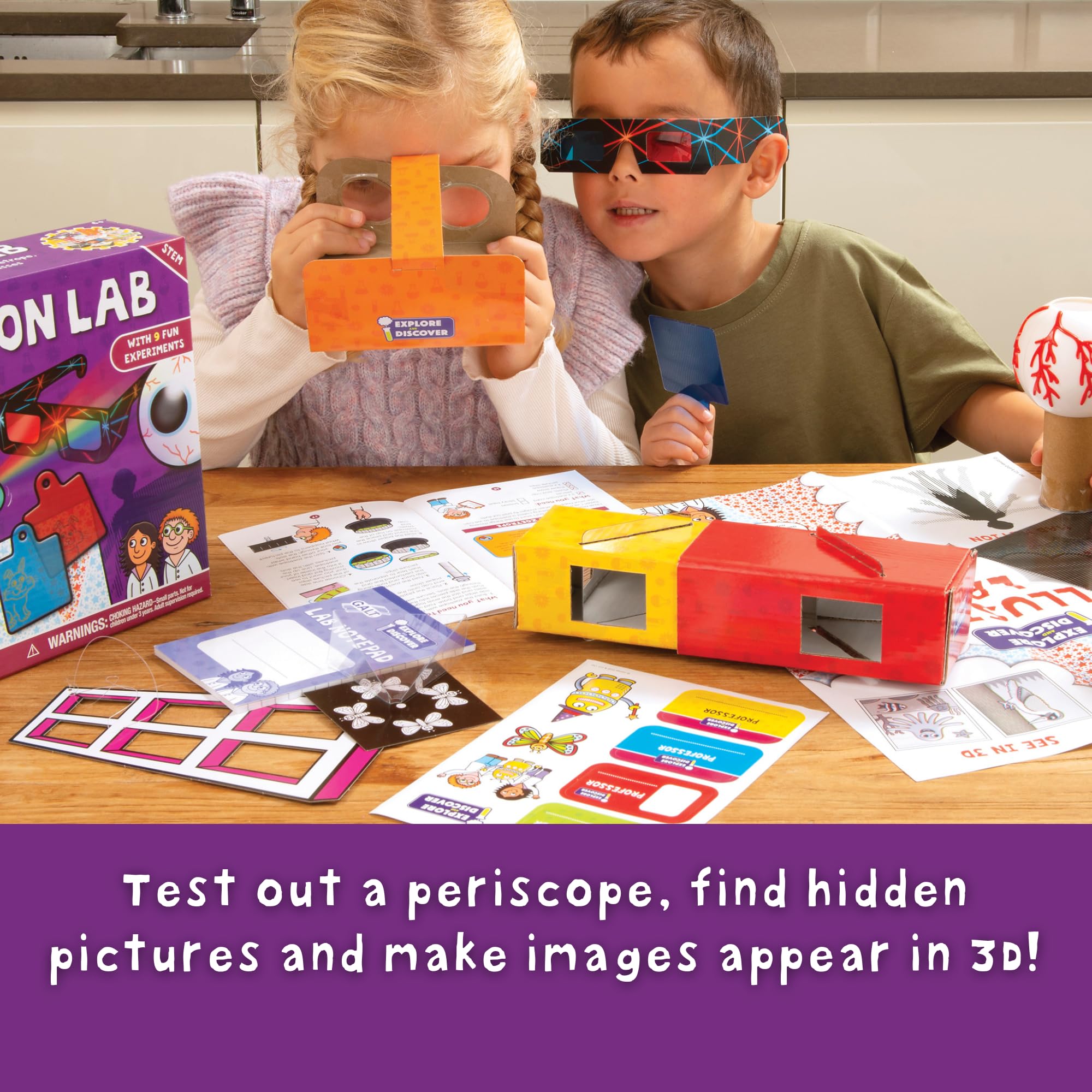 Galt Illusion Lab - 9 Fun Science Experiments for Kids Ages 6+ 12