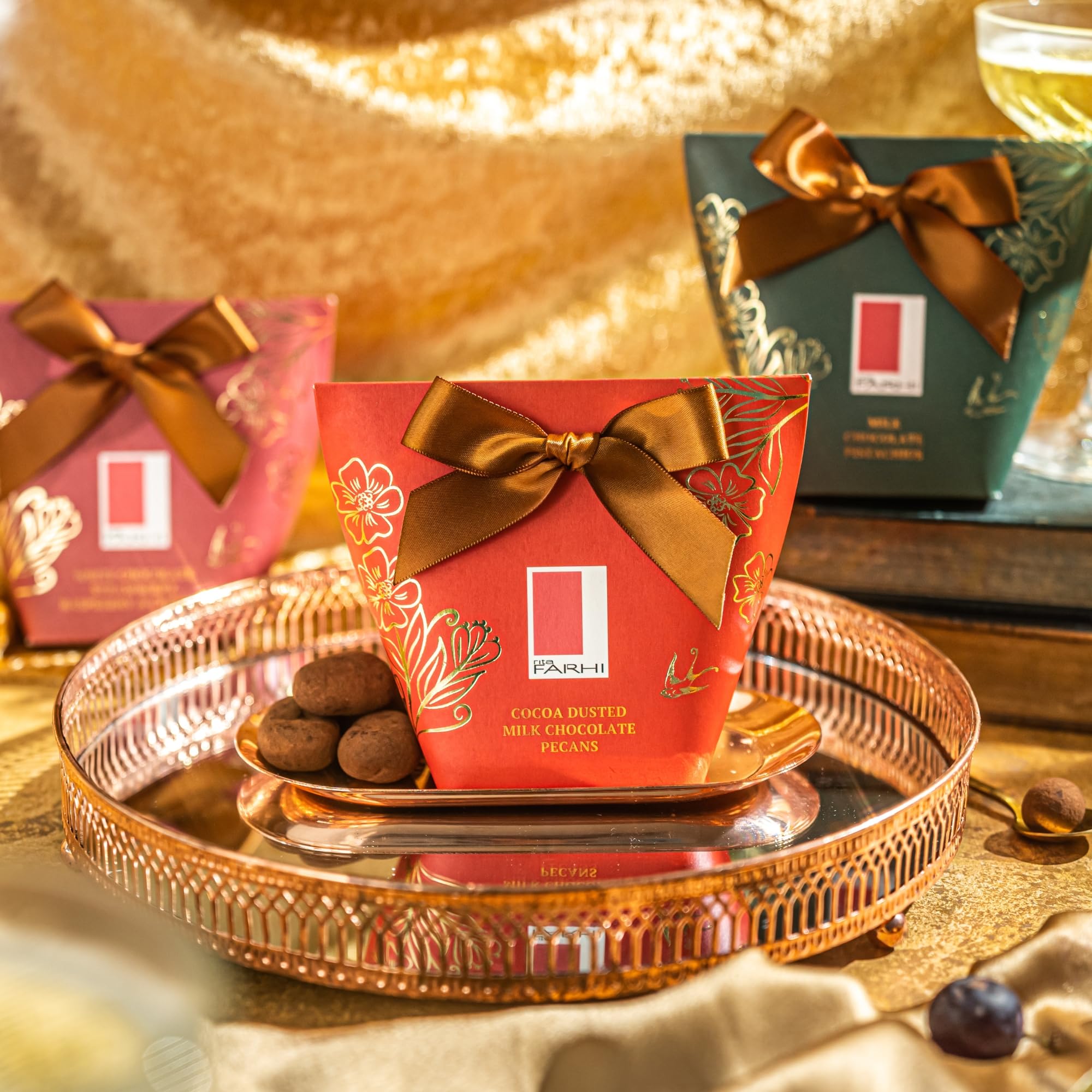 Rita Farhi Milk & Dark Chocolate Brazil Nuts in Luxury Gift Box, 130g 3