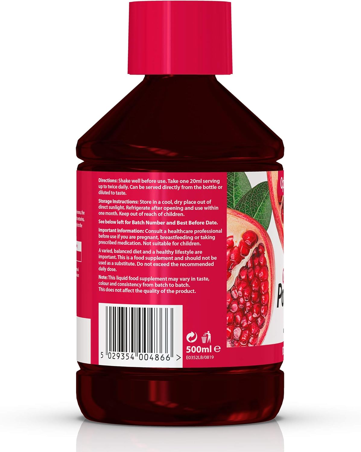 Optima Pomegranate Juice Concentrate 500ml - Vegan Liquid Food Supplement 4