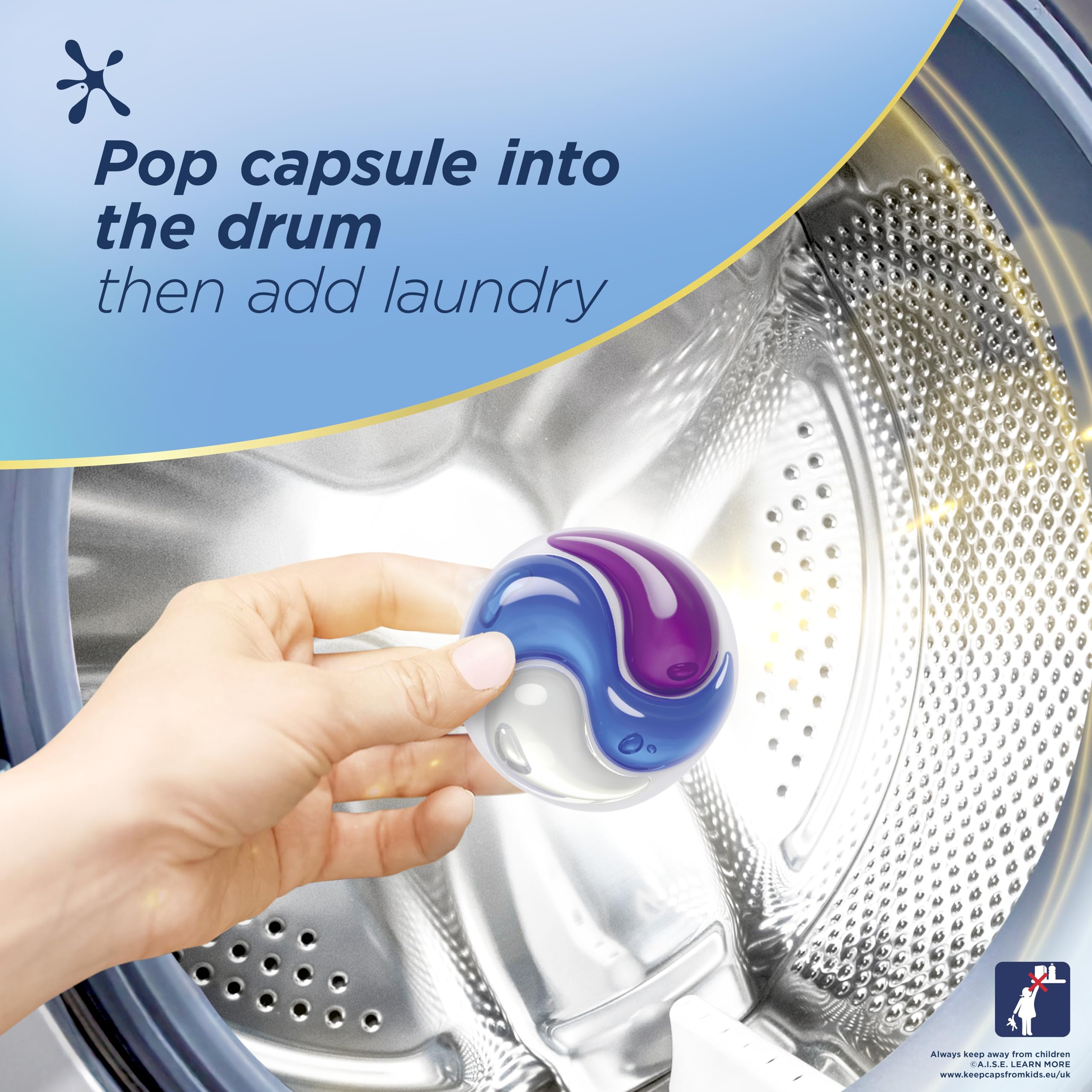 Persil Non Bio 3 in 1 Washing Capsules - Gentle on Skin | 58 Count | Outstanding Stain Removal 7