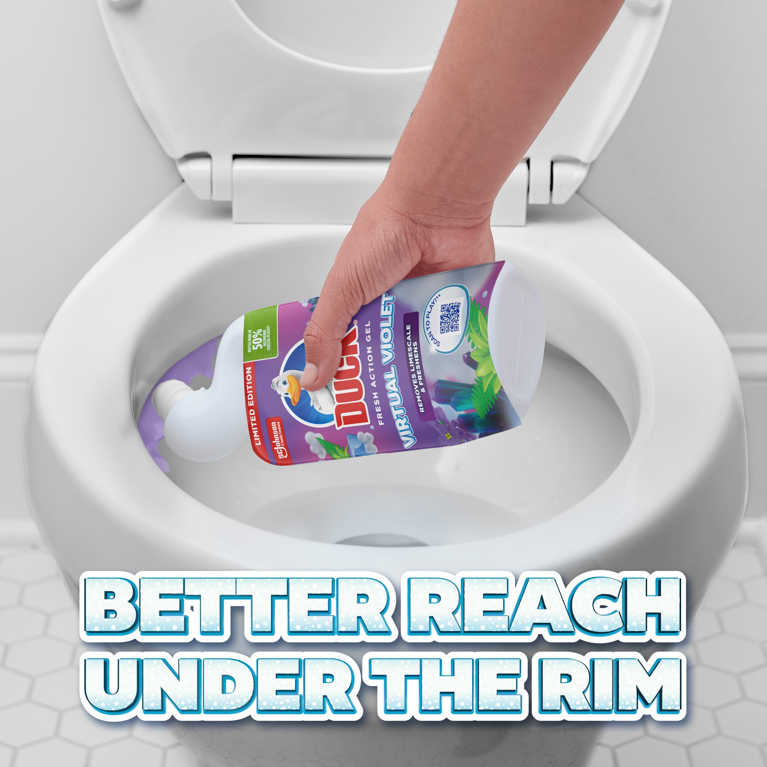 Duck - Deep Action Gel Toilet Cleaner Liquid, Removes Limescale, Long Handle Design 4