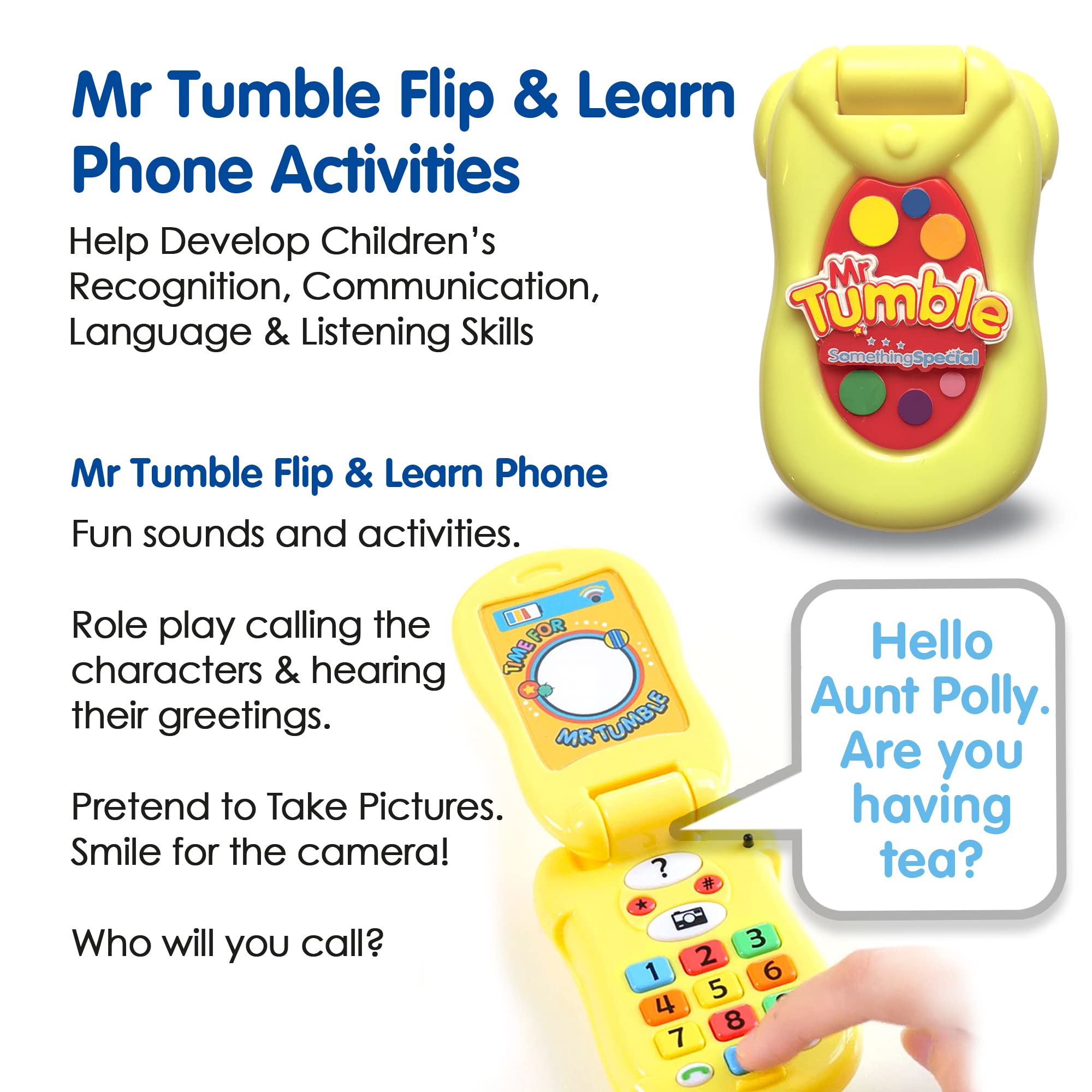 Mr Tumble Something Special Flip & Learn Toy Phone - Teaches Colors, Numbers, Letters | Ages 18 Months+ 3