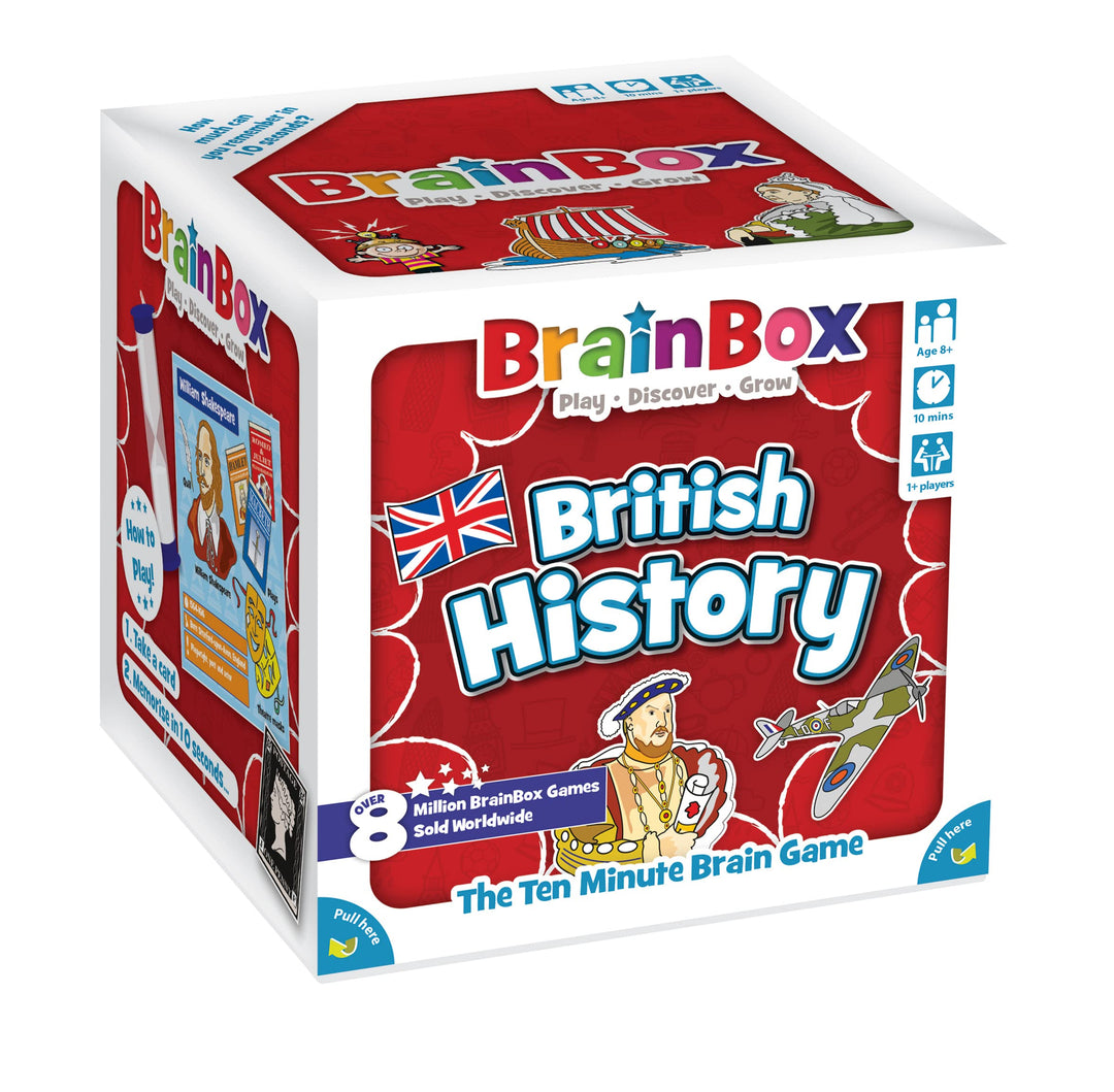 Brainbox British History Card Game - 54 Cards, 432 Questions, Ages 8+