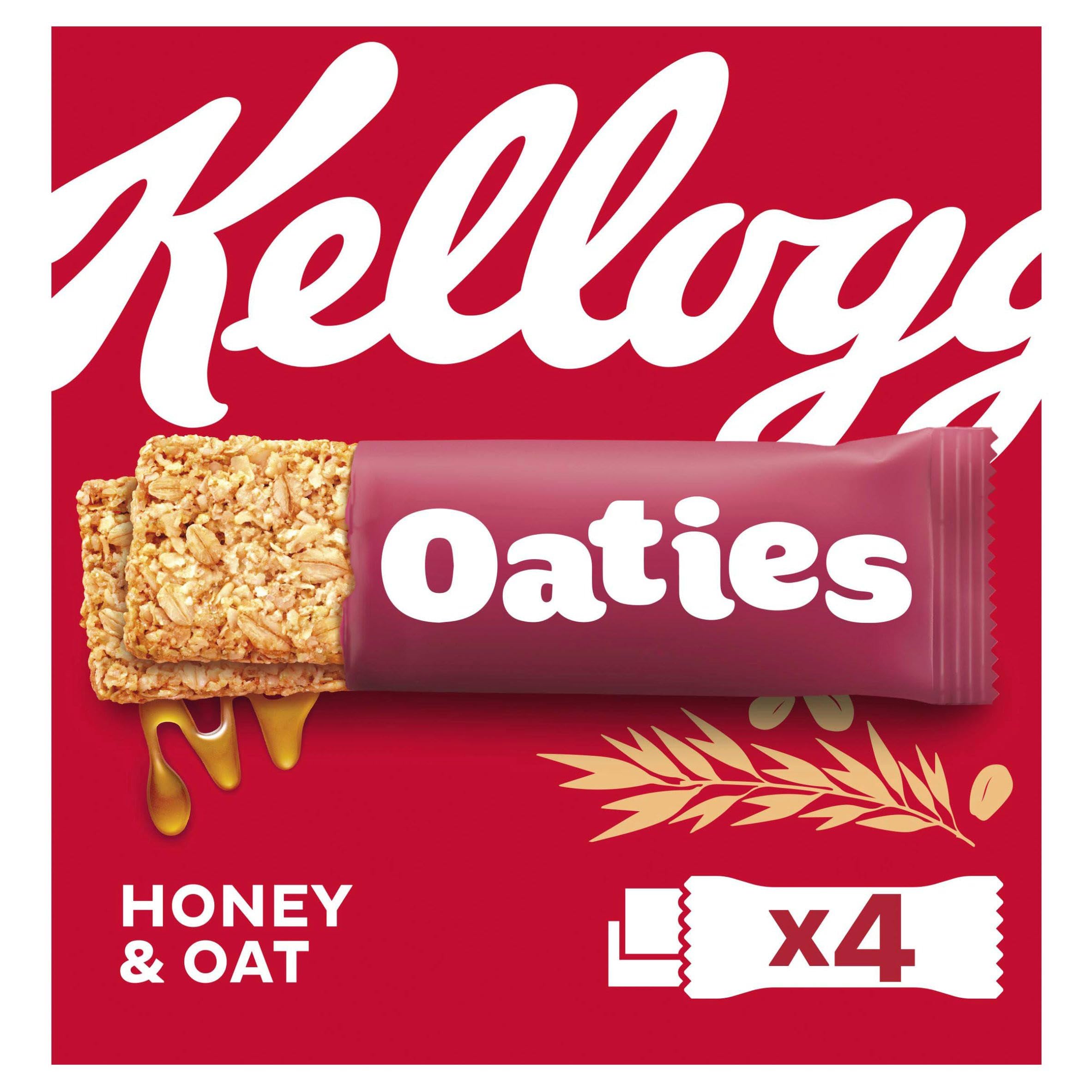 Kellogg's Oaties Honey & Oat Snack Bar - Wholegrain Oats (61%) | 4 x 40g Bars 1