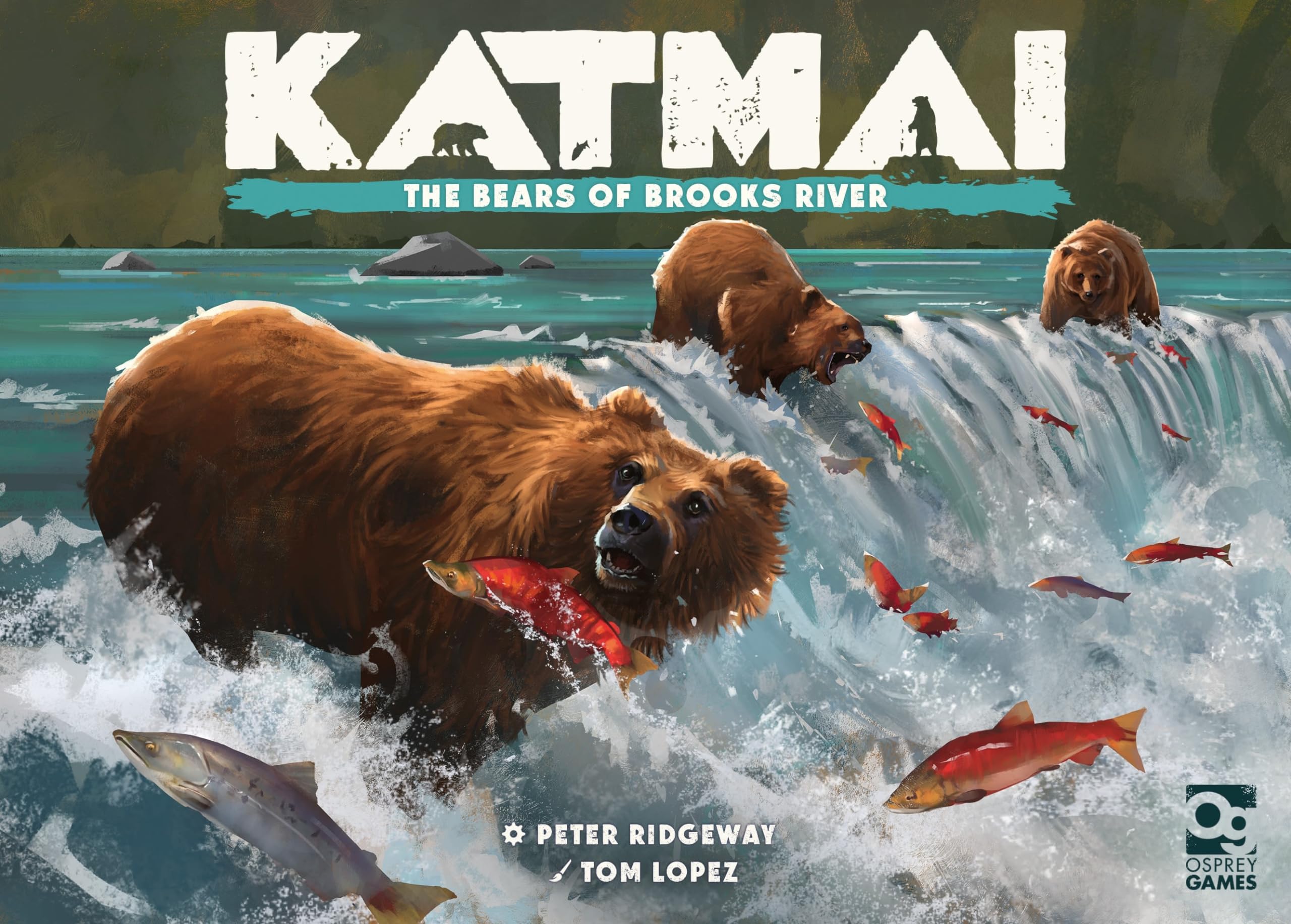 Osprey Games Katmai: The Bears of Brooks River | Two-Player Card Game | Area Control