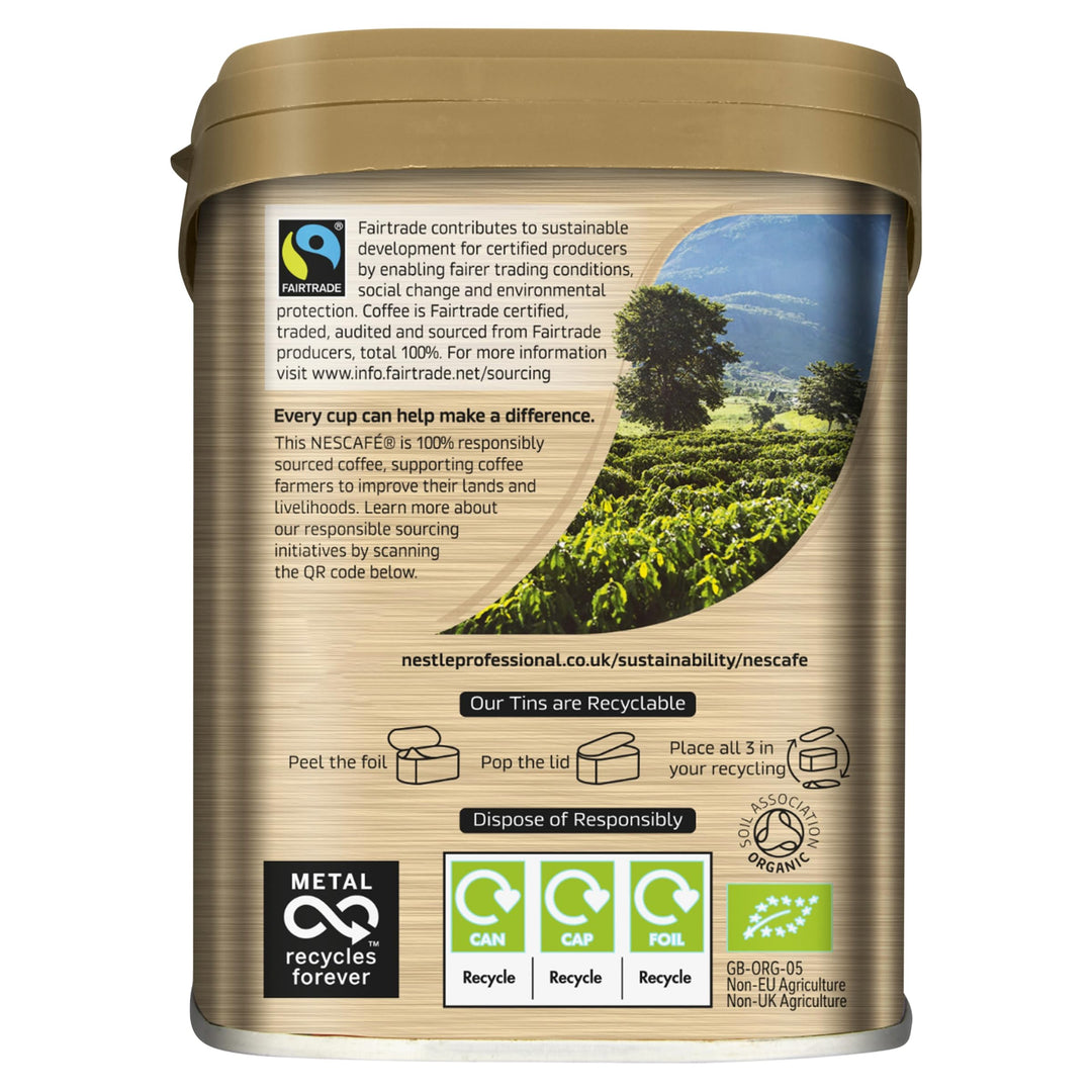 NESCAFÉ Organic Fairtrade Instant Coffee 500g - 100% Arabica, Citrus Notes, EU Organic Certified