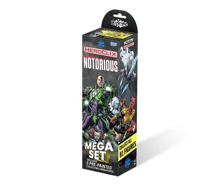 WizKids DC HeroClix: Notorious Booster Brick - 75-Piece Villain Collection for Ages 14+