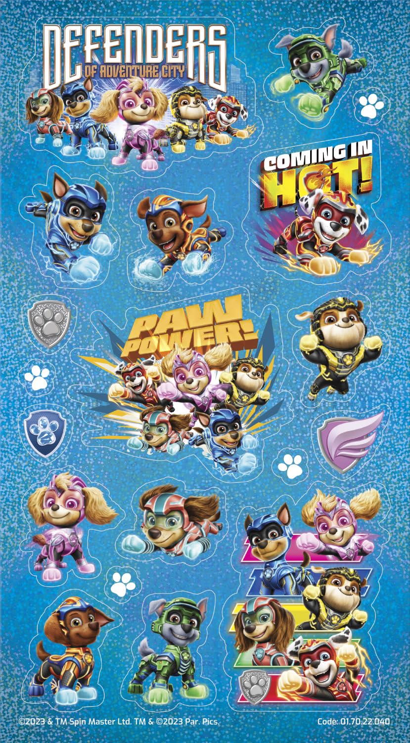 Paper Projects PAW Patrol the Mighty Movie Mega Sticker Pack - Reusable Foiled Stickers | Multicolor 5