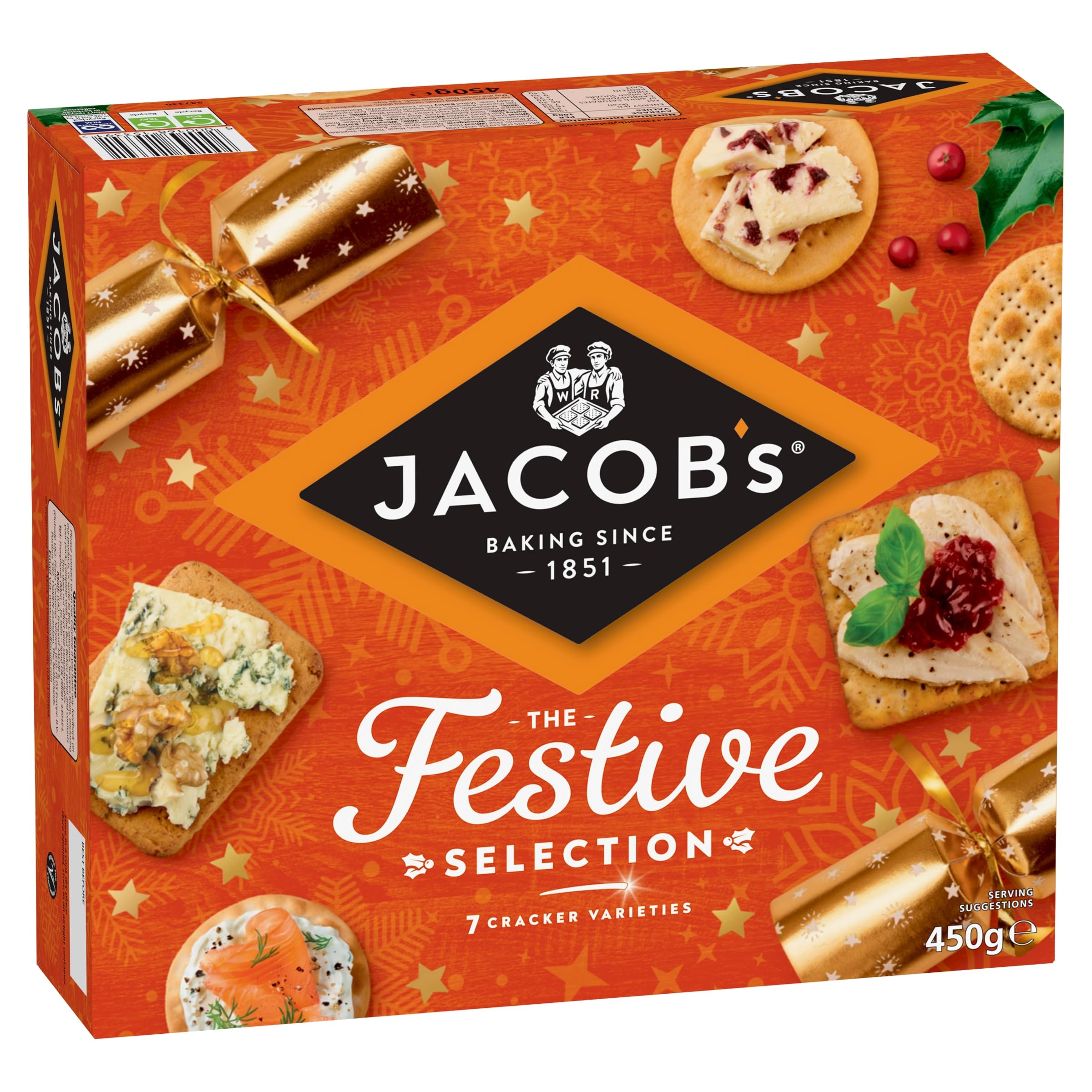 Jacob's Biscuits for Cheese Carton - 7 Variety Crackers 450g 10