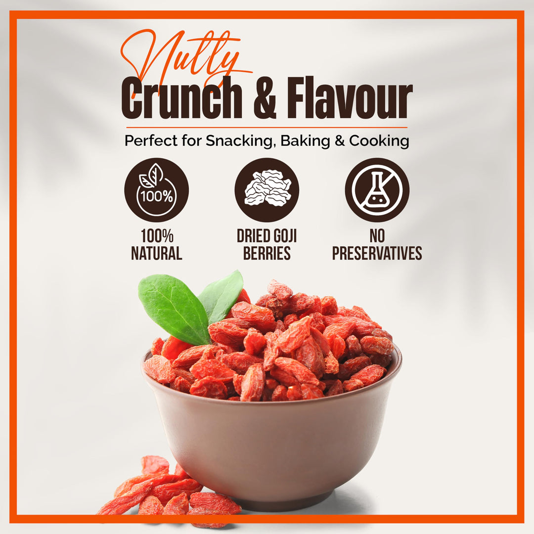 Chandra Whole Foods - Goji Berries 1KG - 100% Pure Dried Superfruit