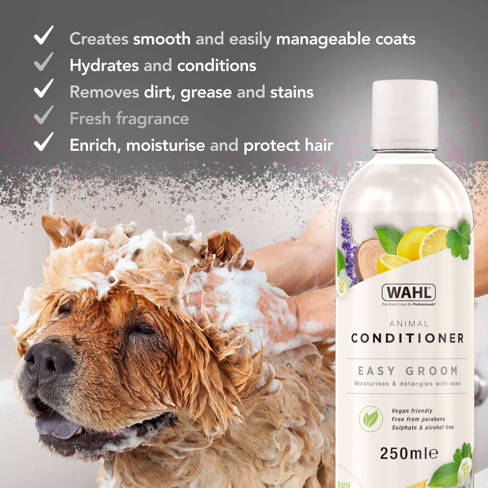 Wahl Easy Groom Animal Conditioner - 2 x 250ml Twin Pack | Moisturizes & Detangles 5
