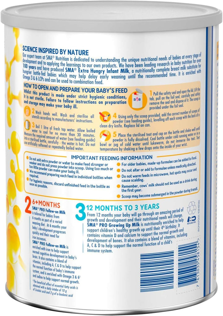 SMA Extra Hungry Infant Milk, From Birth, 800g (Pack of 1)