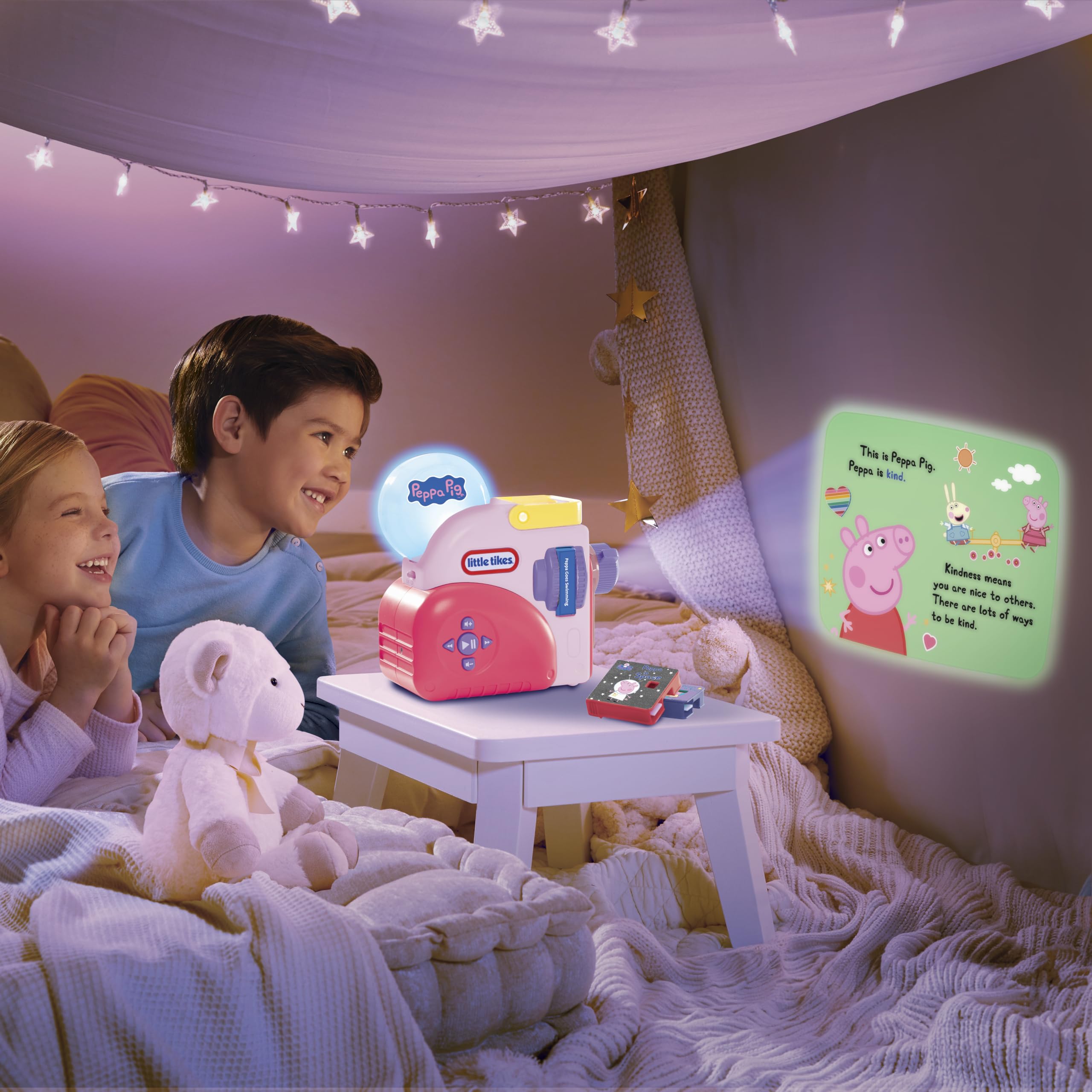little tikes Story Dream Machine Starter Pack with Peppa Pig Stories - Light, Sound, Audio Projector for Ages 3+ 7