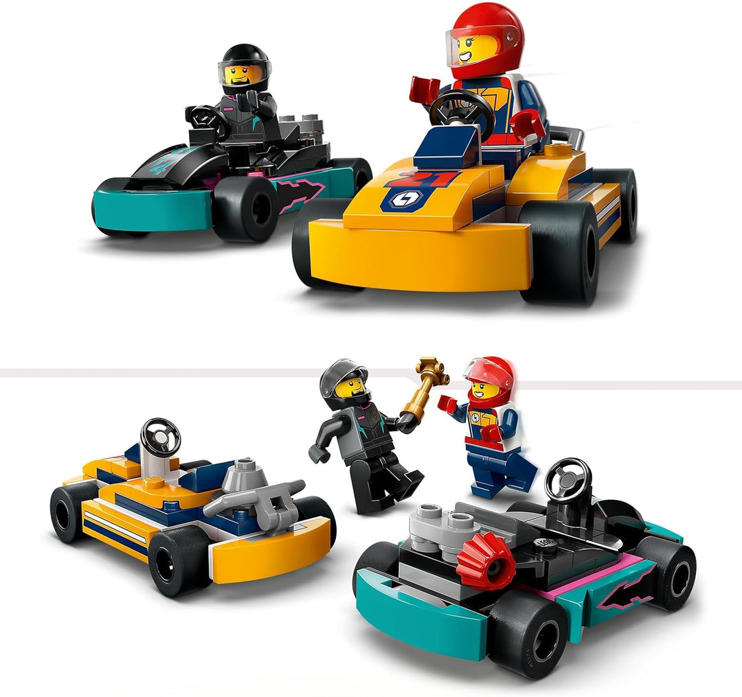 LEGO City Go-Karts and Race Drivers Playset - Buildable Racing Vehicles with Minifigures for Kids 5+