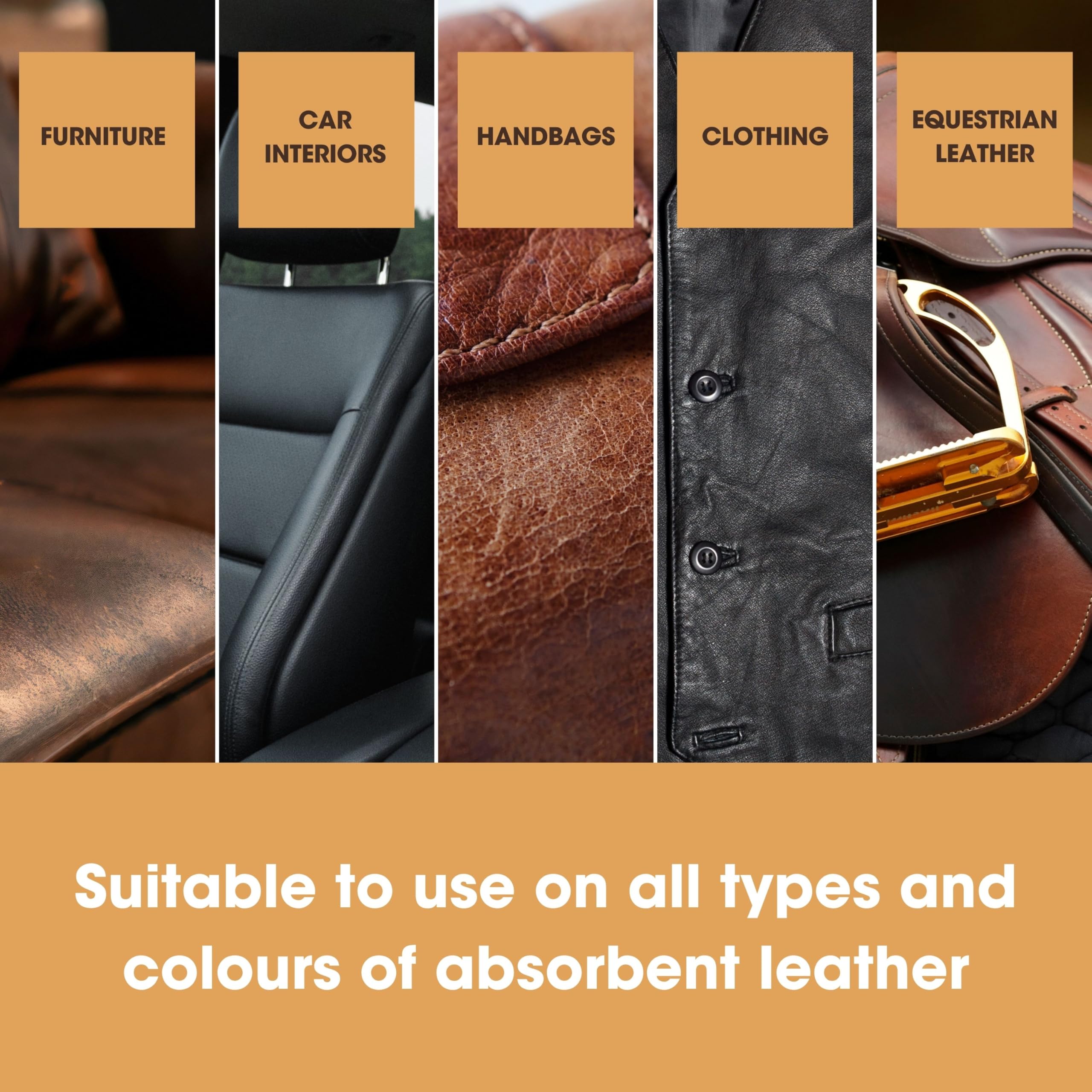 Furniture Clinic Leather Recolouring Balm - Tan Shade for Faded & Scratched Sofas, Car Seats, Shoes, Bags and Clothing 10