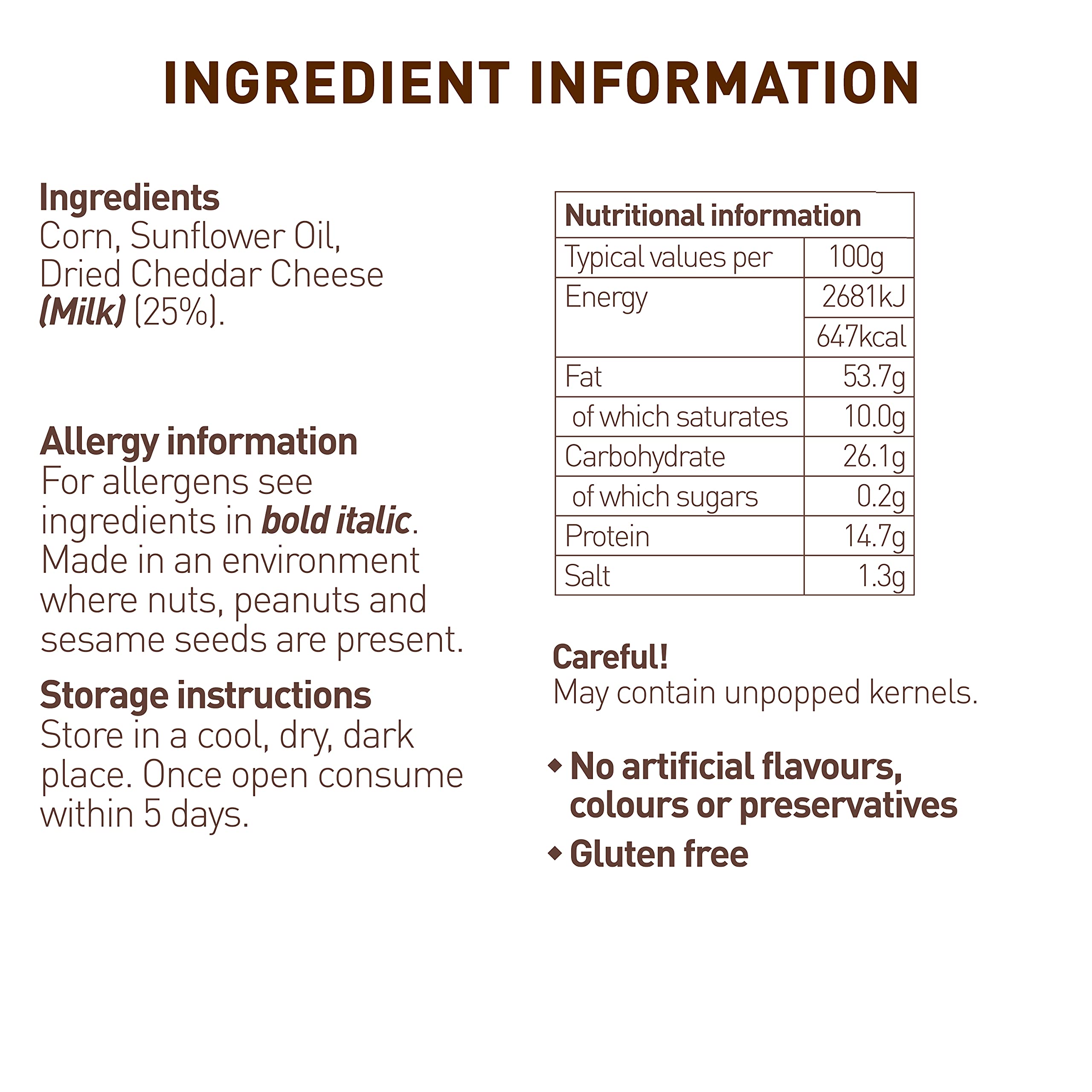 Joe & Seph's Cheddar Cheese & Chilli Popcorn - 250g Bulk Bag 7