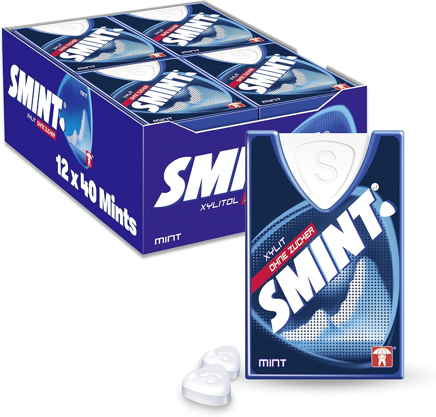 Smint Peppermint Powermints Sugar-Free Xylitol Tooth-Friendly Mints (Pack of 12, 8g Each) 1