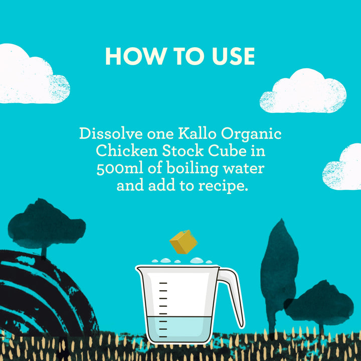 Kallo Organic Chicken Stock Cubes, Gluten Free & Coeliac Friendly, 96-Pack (12 x 8)