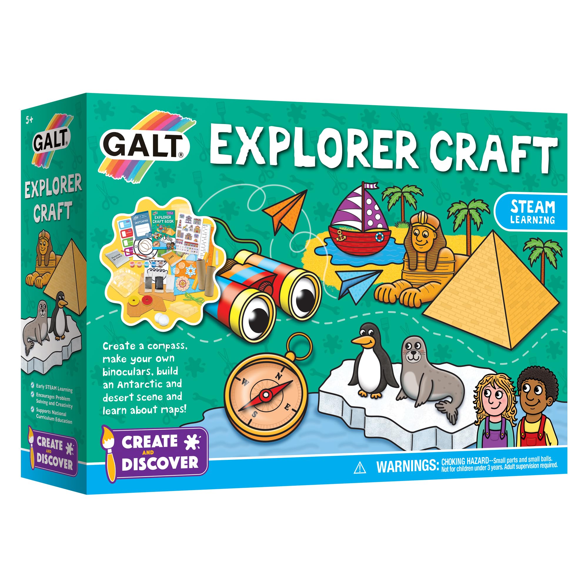 Galt Explorer Craft Kit - STEAM Arts & Crafts Set for Kids 5+