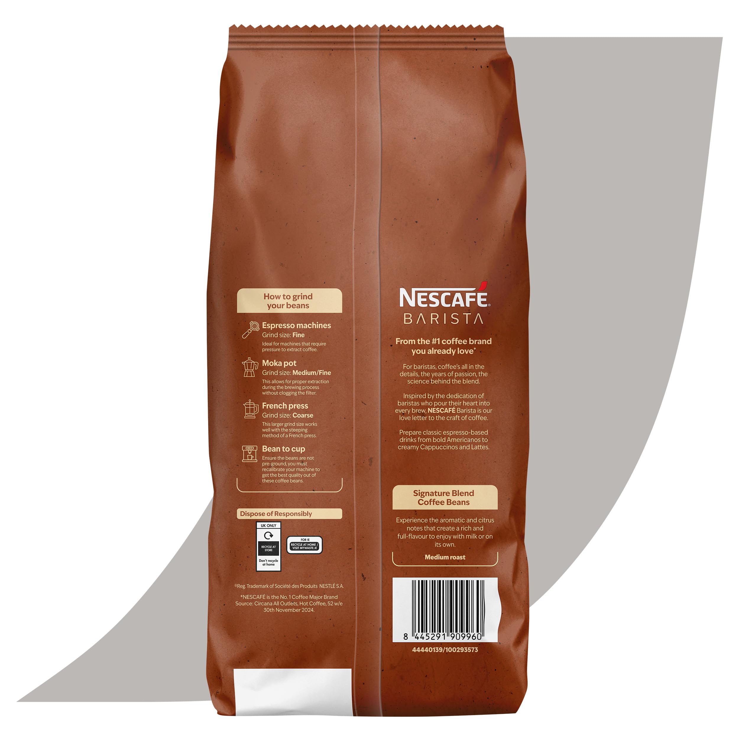NESCAFÉ BARISTA Signature Blend Whole Coffee Beans, Medium Roast, 7/10 Intensity, 1kg 4