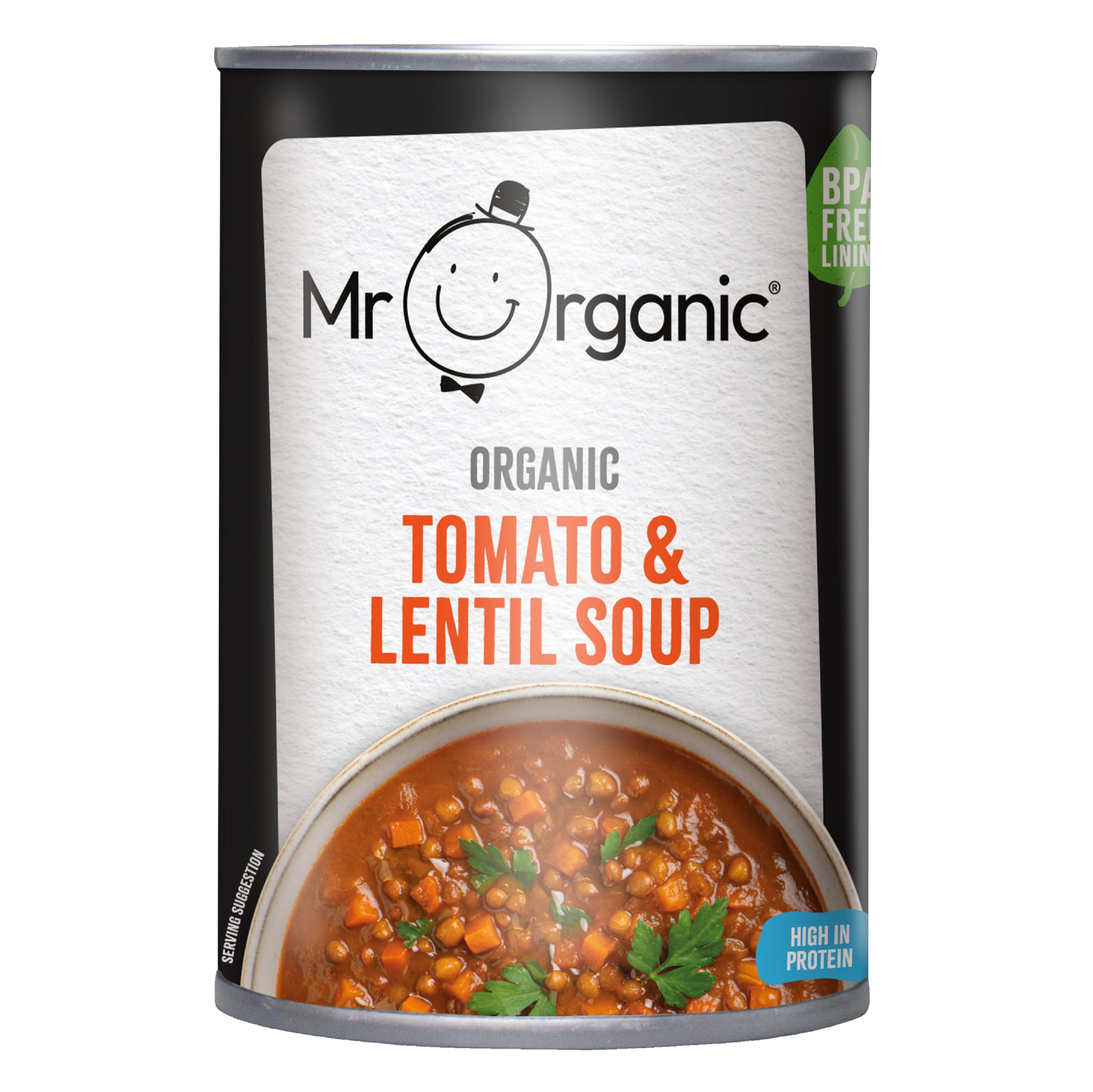 Mr Organic - Tomato and Lentil Soup - Organic, Vegan, High in Protein & Fibre