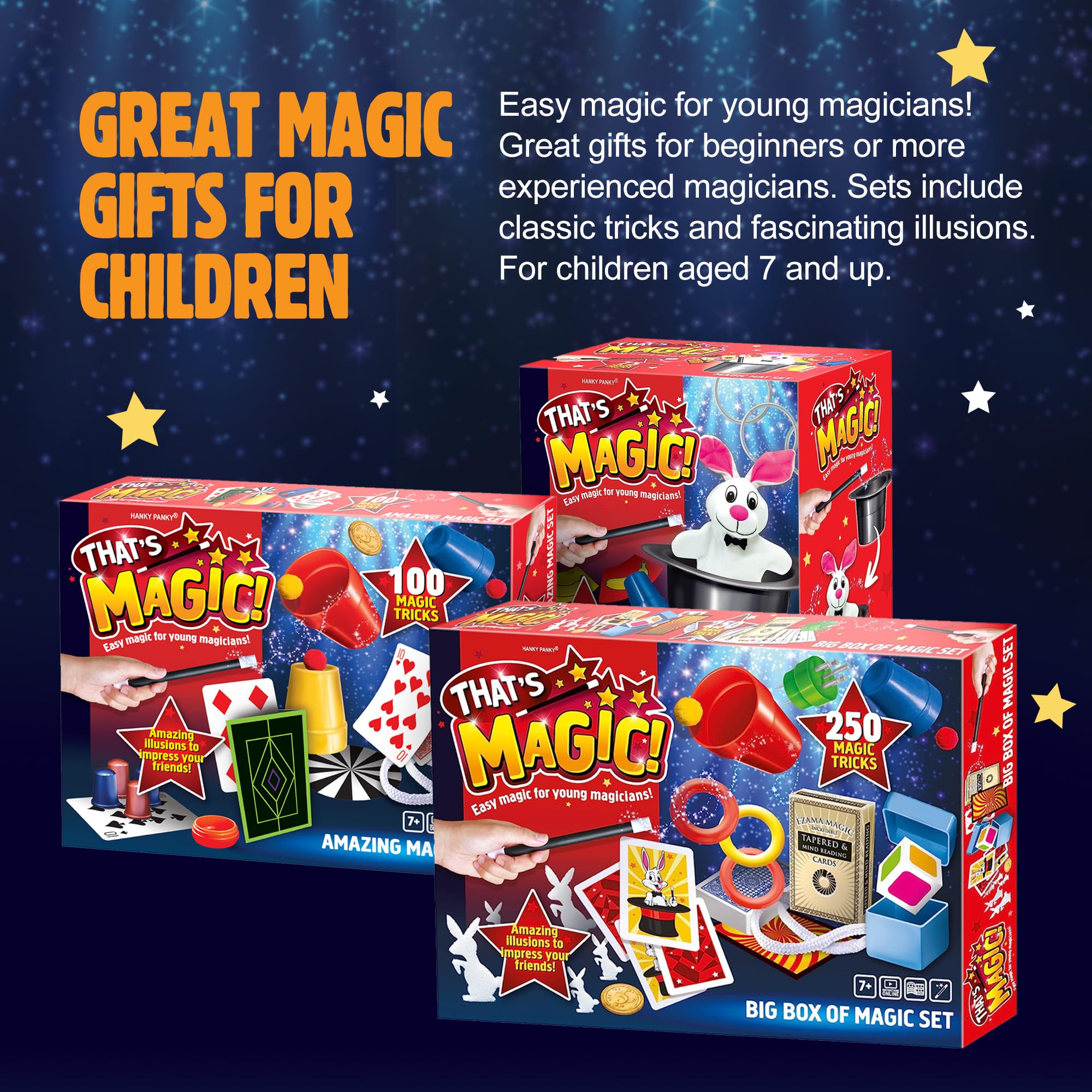 That's Magic Magic Hat Set with 75 Tricks, Rabbit, and Secret Compartment Hat for Kids 16