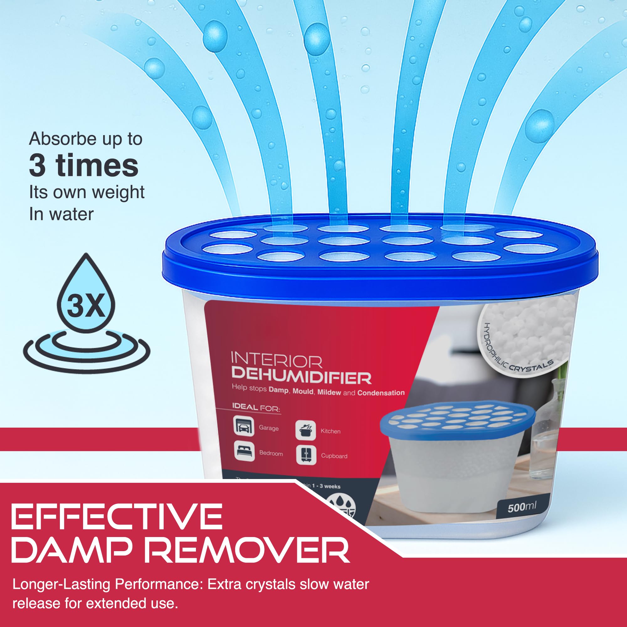 Sterlix Dehumidifier Tubs - 5 Pack 500ml Capacity | Combats Condensation & Mould 4