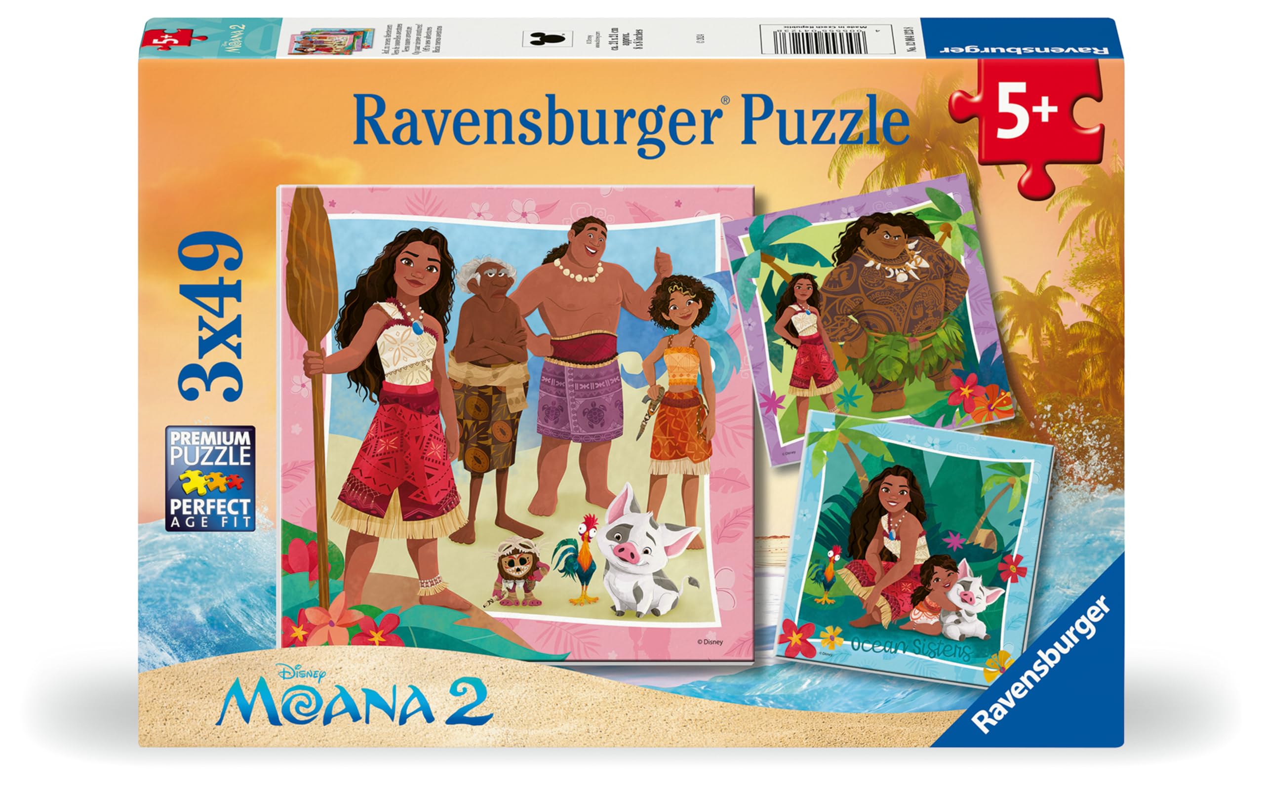 Ravensburger Disney Moana 2 Jigsaw Puzzle - 3 x 49 Piece Kids Puzzle for Ages 5+ 1