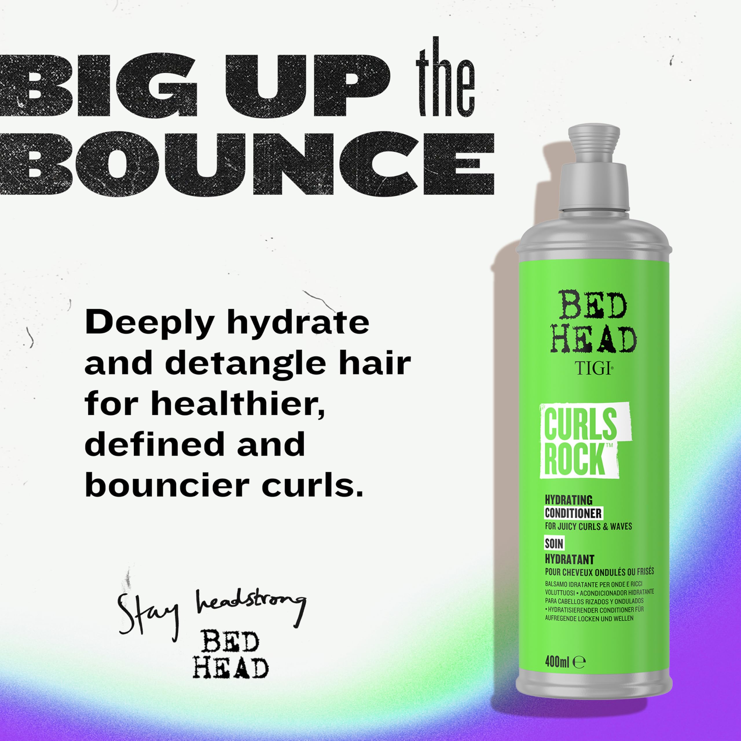 Bed Head by TIGI Curls Rock Hydrating Conditioner - Deep Moisturising, Detangling, Frizz Control | 400ml