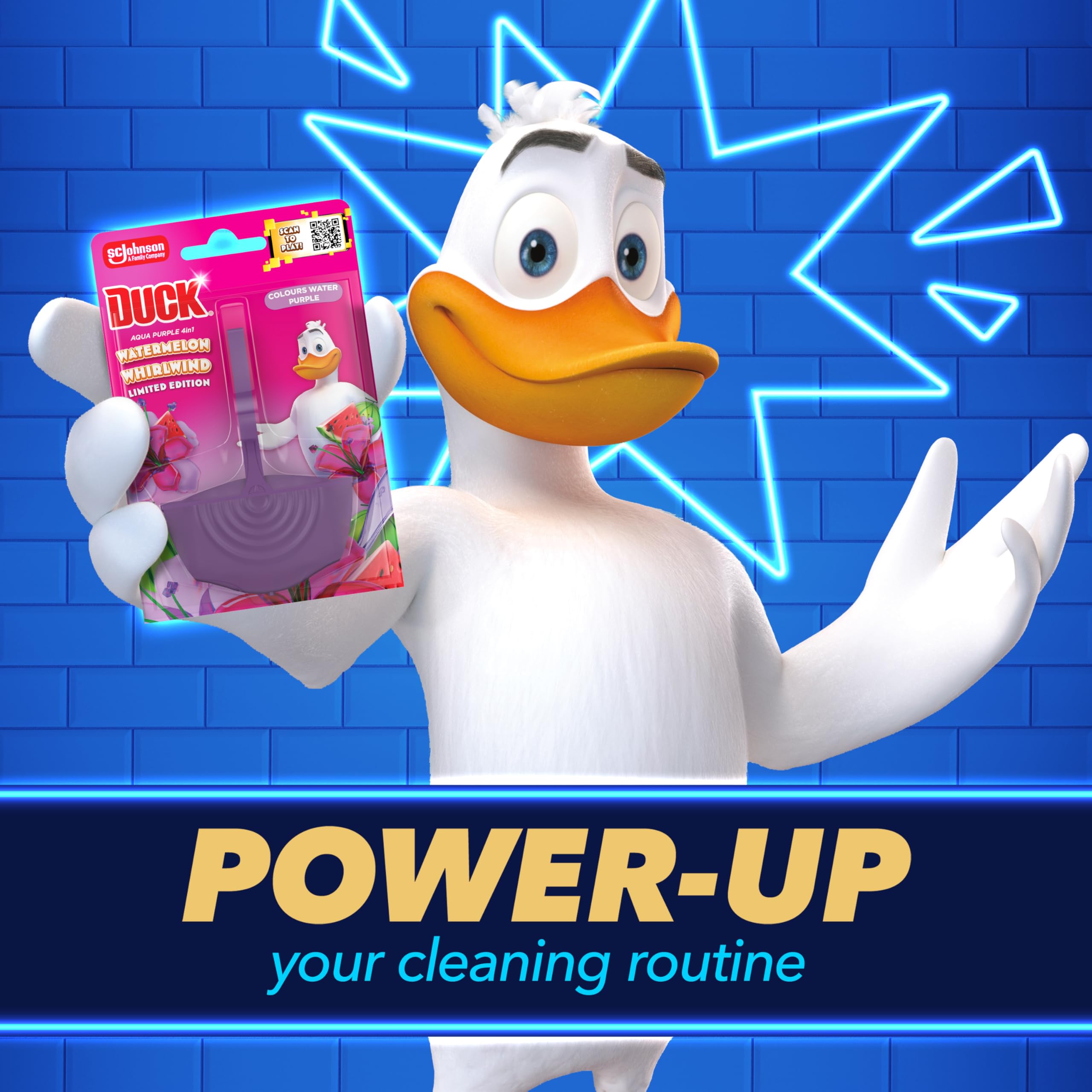 DUCK Colouring Toilet Rim Block - Watermelon Whirlwind Foaming Cleaner | Lasts up to 300 Flushes