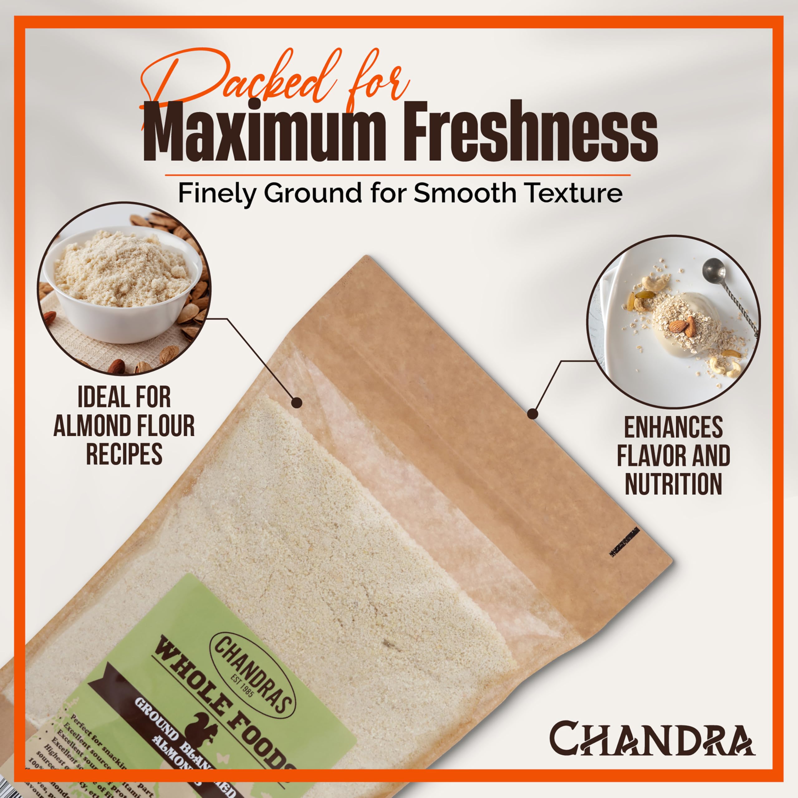 Chandra Whole Foods - Ground Almond Flour 1KG 3