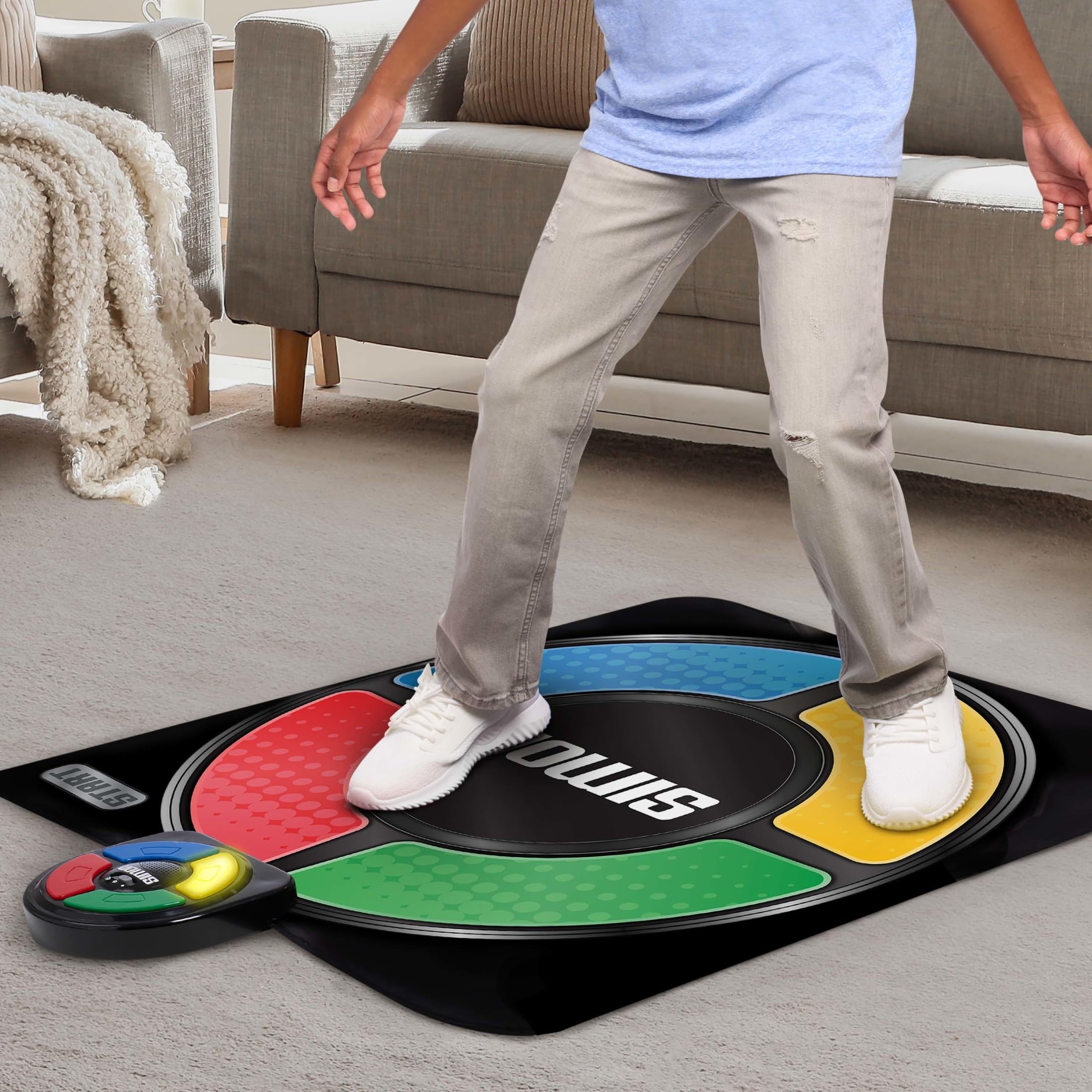 Just Play Hasbro Simon Jump Electronic Game Mat for Ages 8+ | Multicolor Plastic