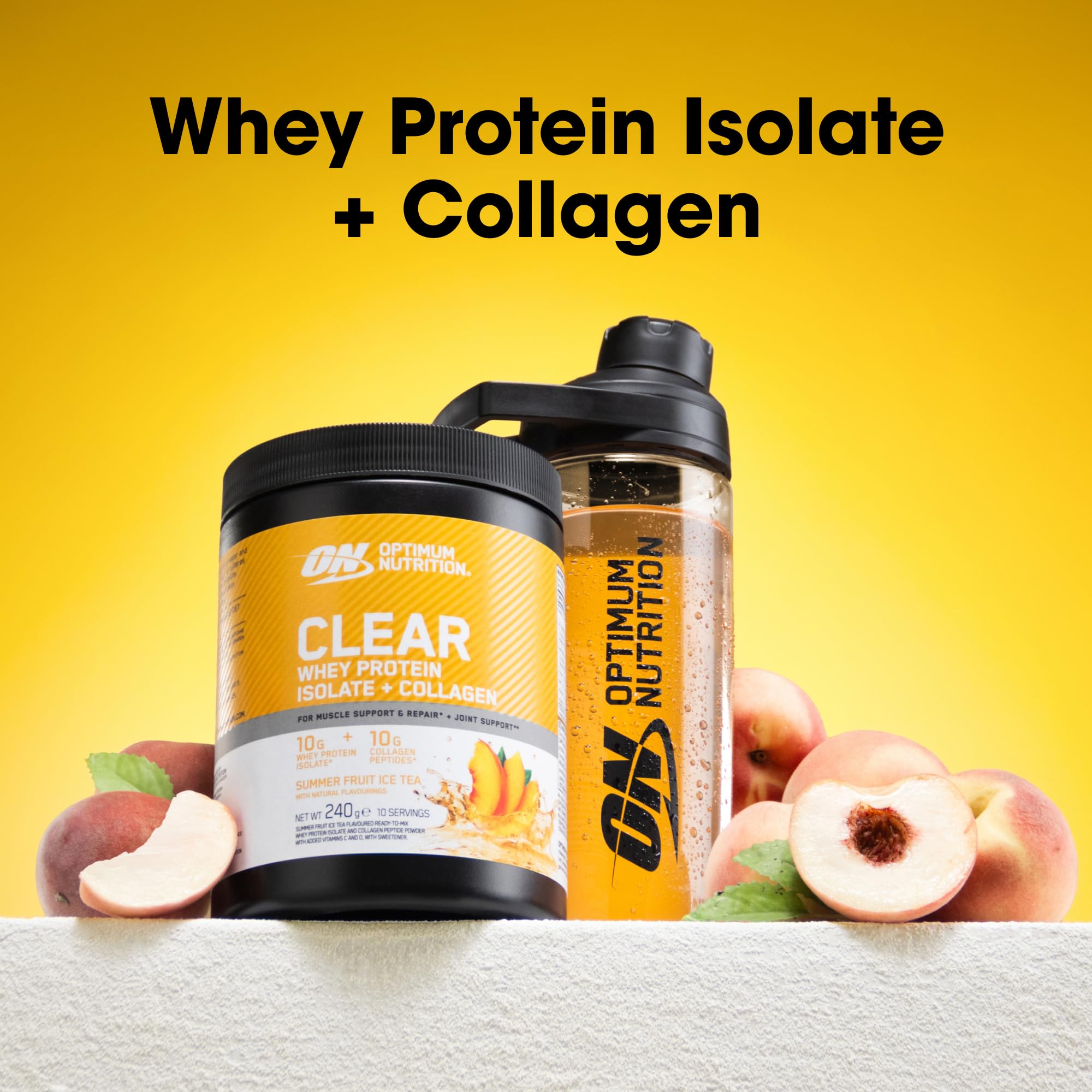 Optimum Nutrition Clear Whey + Collagen Summer Fruit Ice Tea Flavour 240g 16