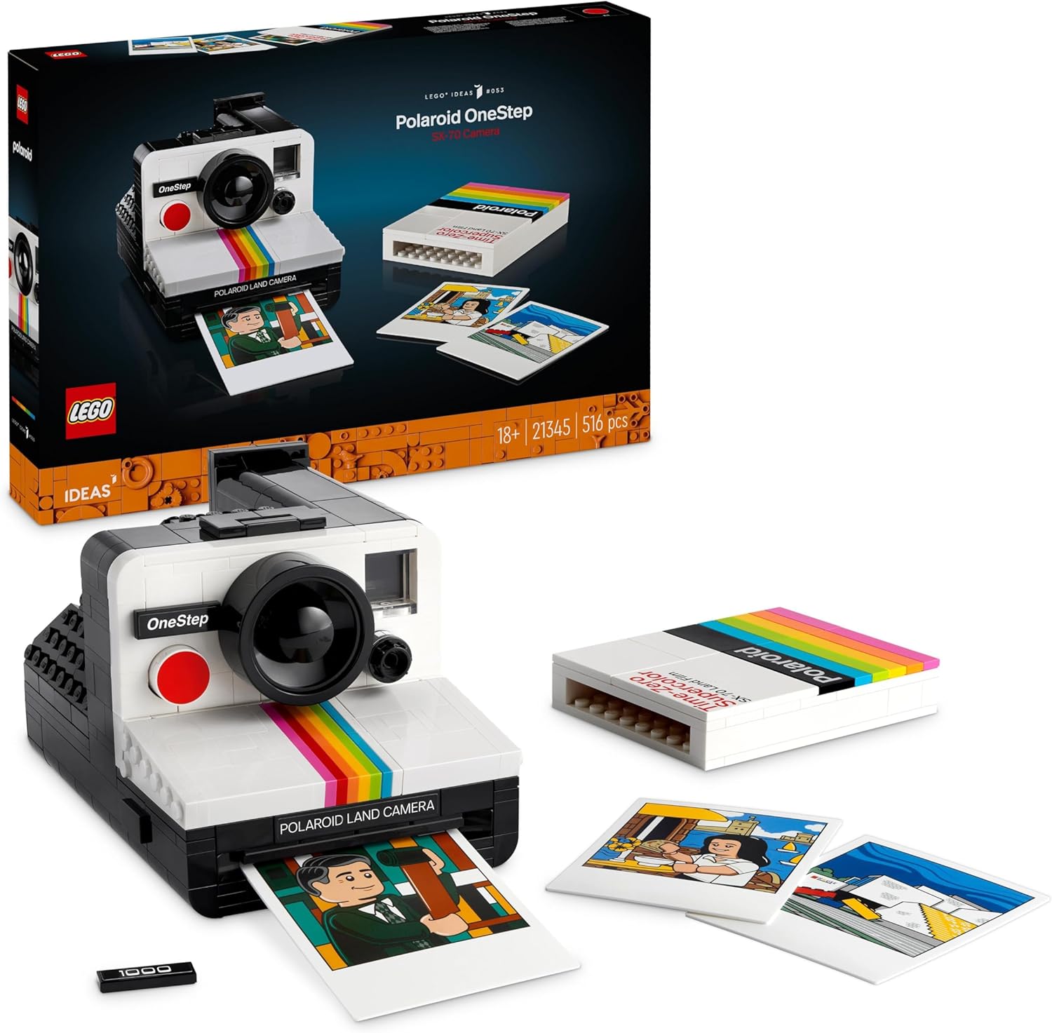 LEGO Ideas Polaroid OneStep SX-70 Camera Model Kit - Buildable Vintage Camera for Adults 1