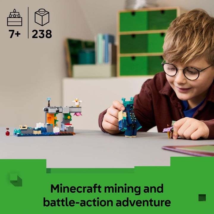 LEGO Minecraft The Warden Encounter 21274 - Buildable Warden Figure with Minifigure and Lush Cave Set