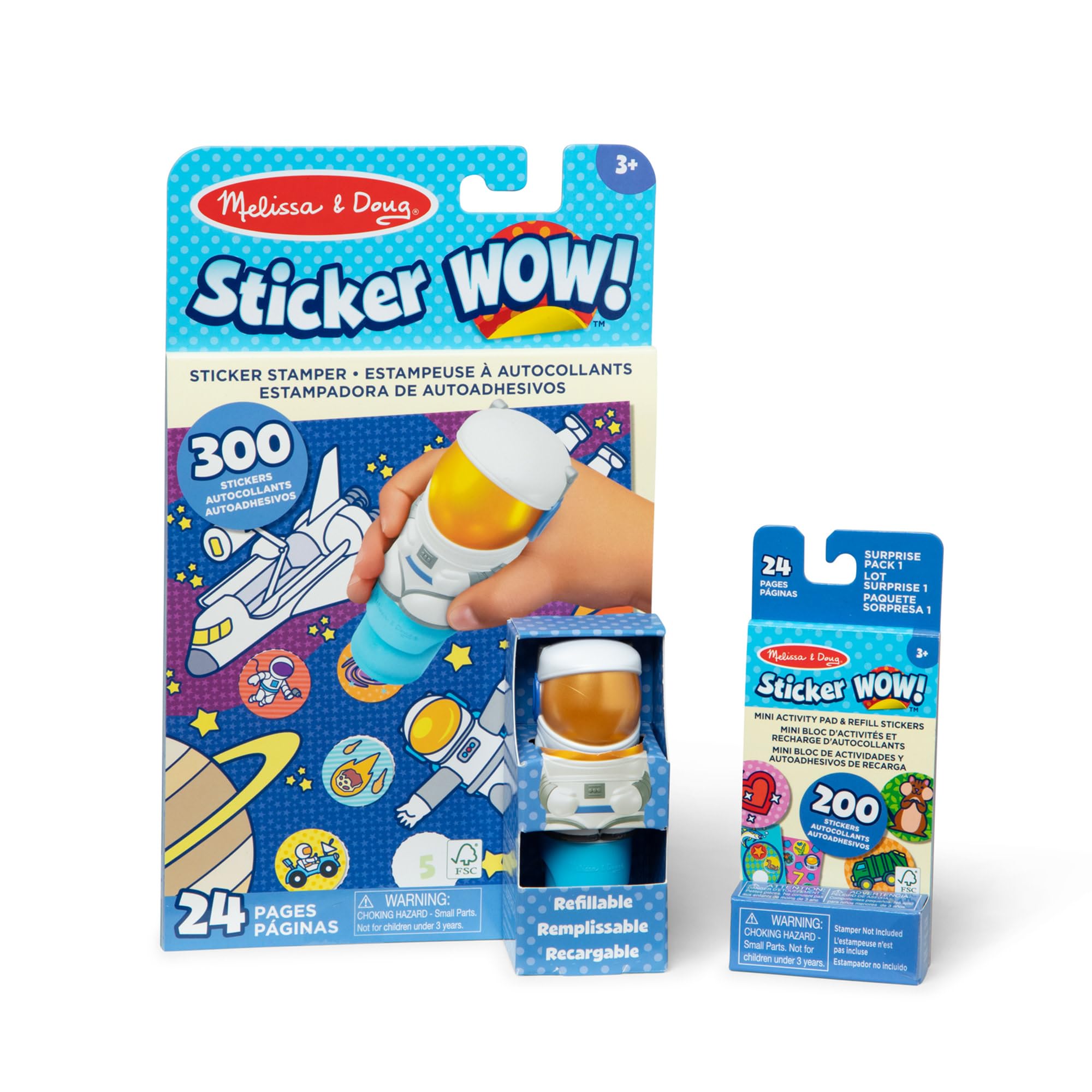 Melissa & Doug Sticker WOW! Astronaut Bundle - 500 Stickers, Atlas Stamper | Ages 3-7