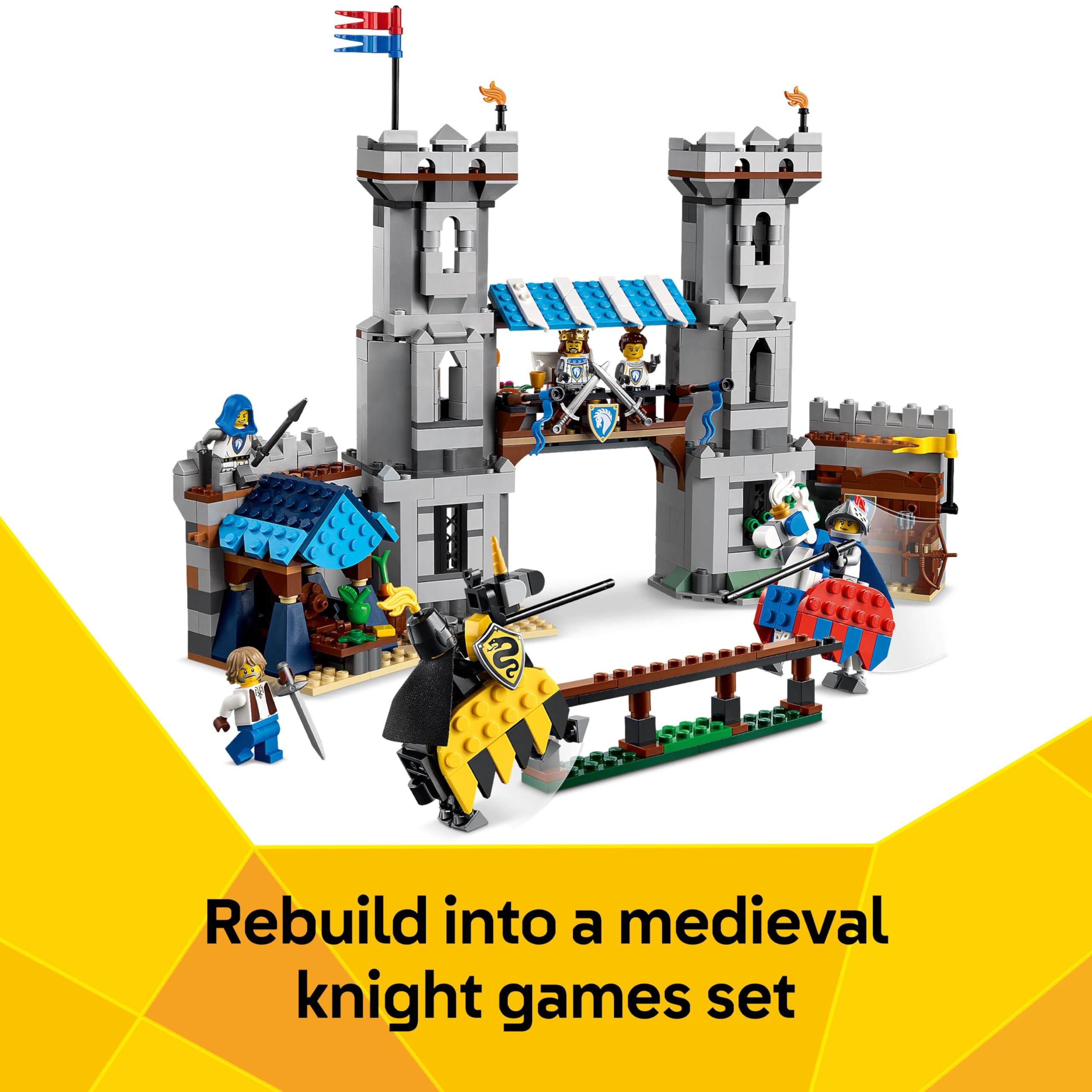 LEGO Creator 3in1 Medieval Horse Knight Castle Toy (Model 31168) | 1371 Pieces | Ages 9+ 7