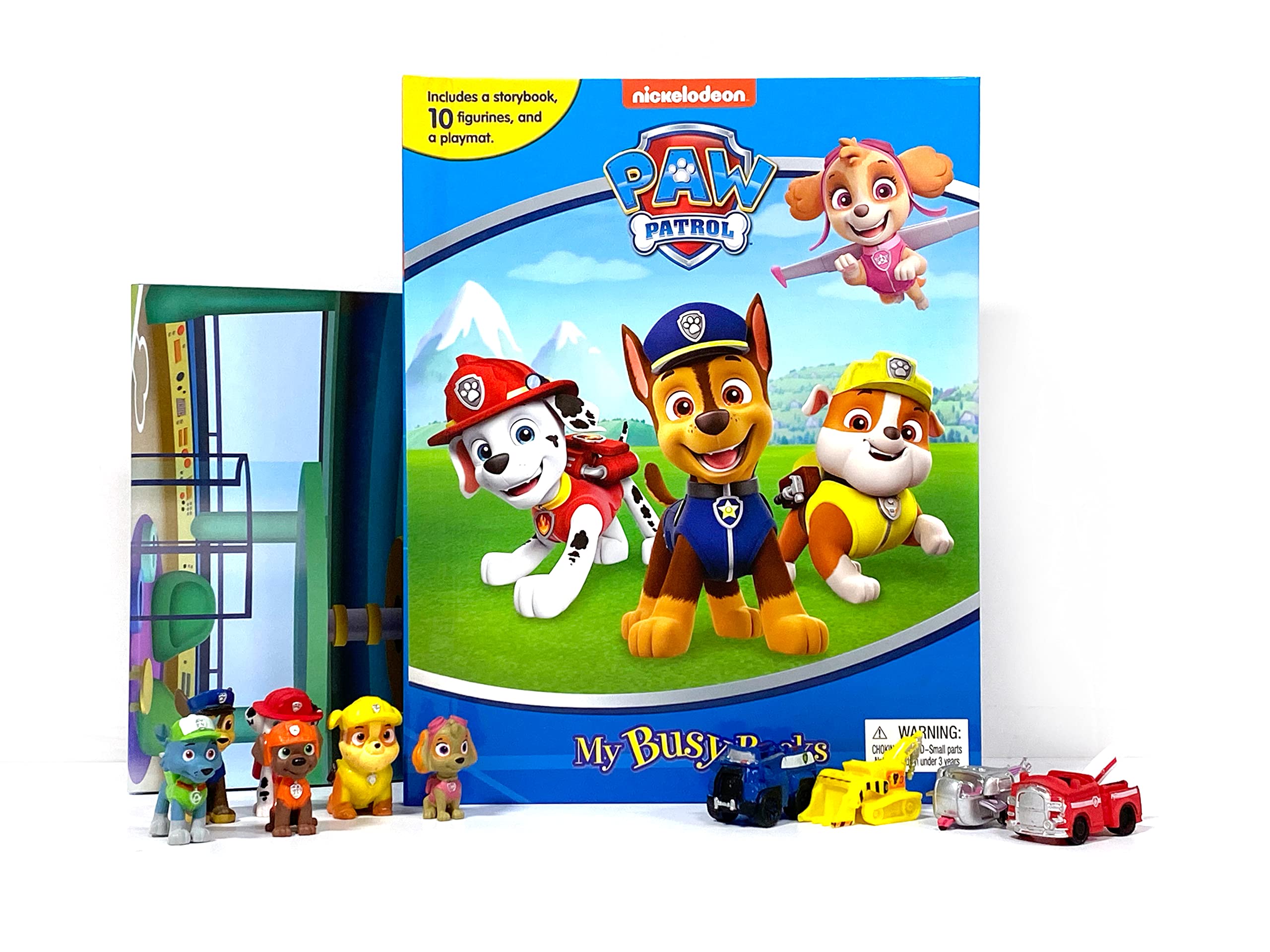 Phidal PAW Patrol My Busy Book with 10 Figurines and Playmat | Kids Edition Board Book