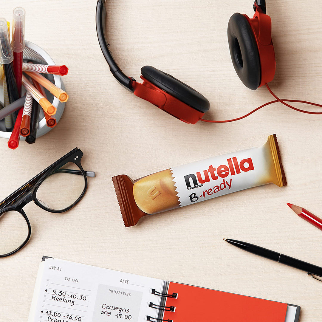 Nutella B-Ready Hazelnut Chocolate Biscuits, 22g, Pack of 36 Individually Wrapped Bars